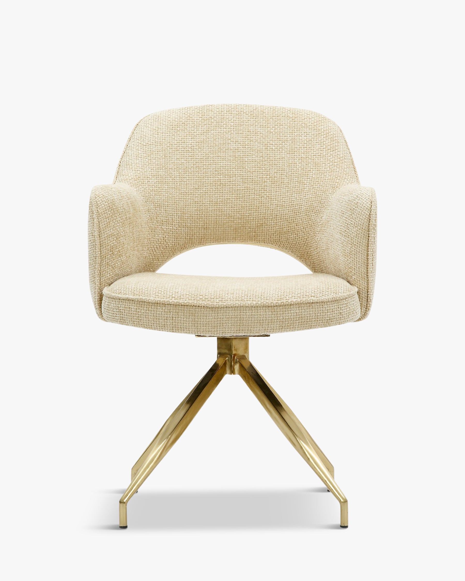 Rotating desk chair Sand tweed gold metal NV GALLERY LUTHOR