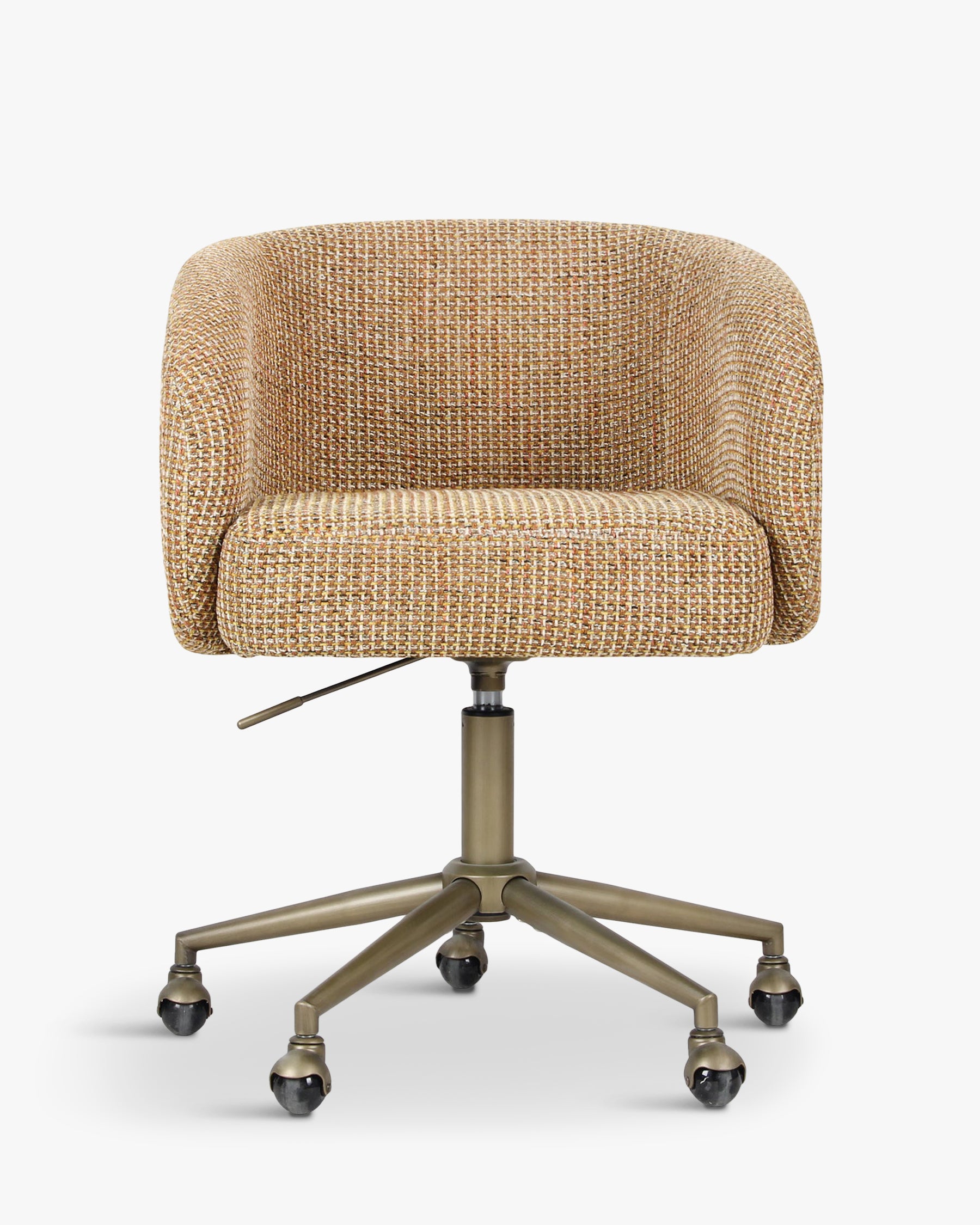 Chaise de bureau rotative, Tweed jaune miami & laiton - NV GALLERY - VOLTA