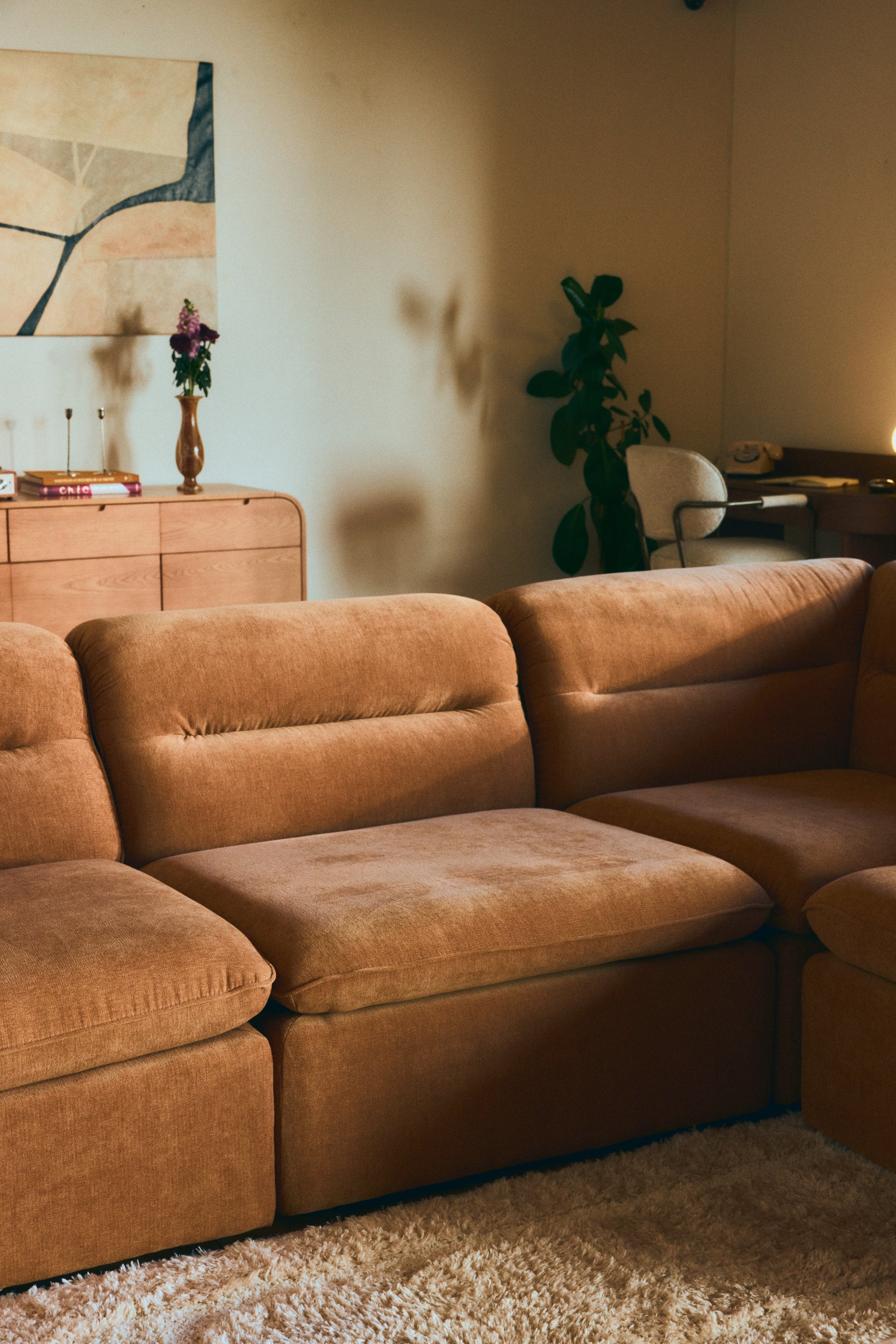 module du canapé modulable pulp marron ocre sienne