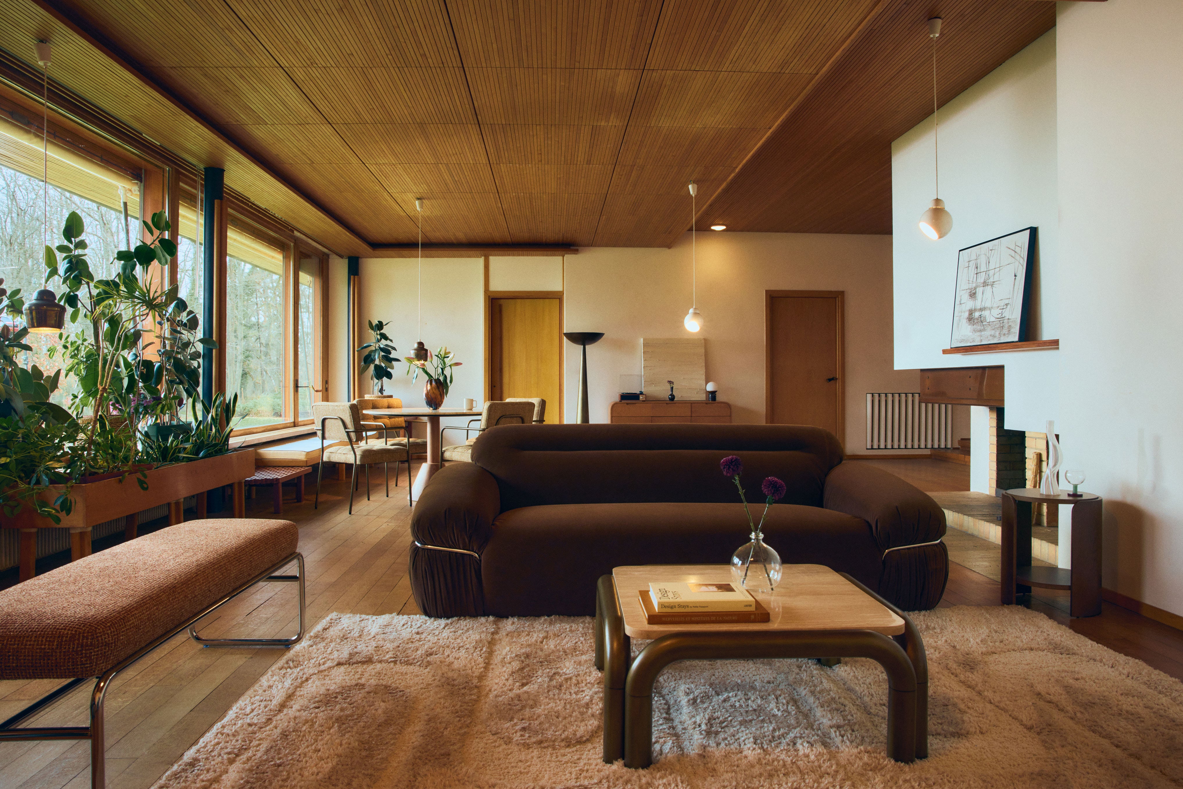 canapé elea marron intense velours salon contemporain nv gallery