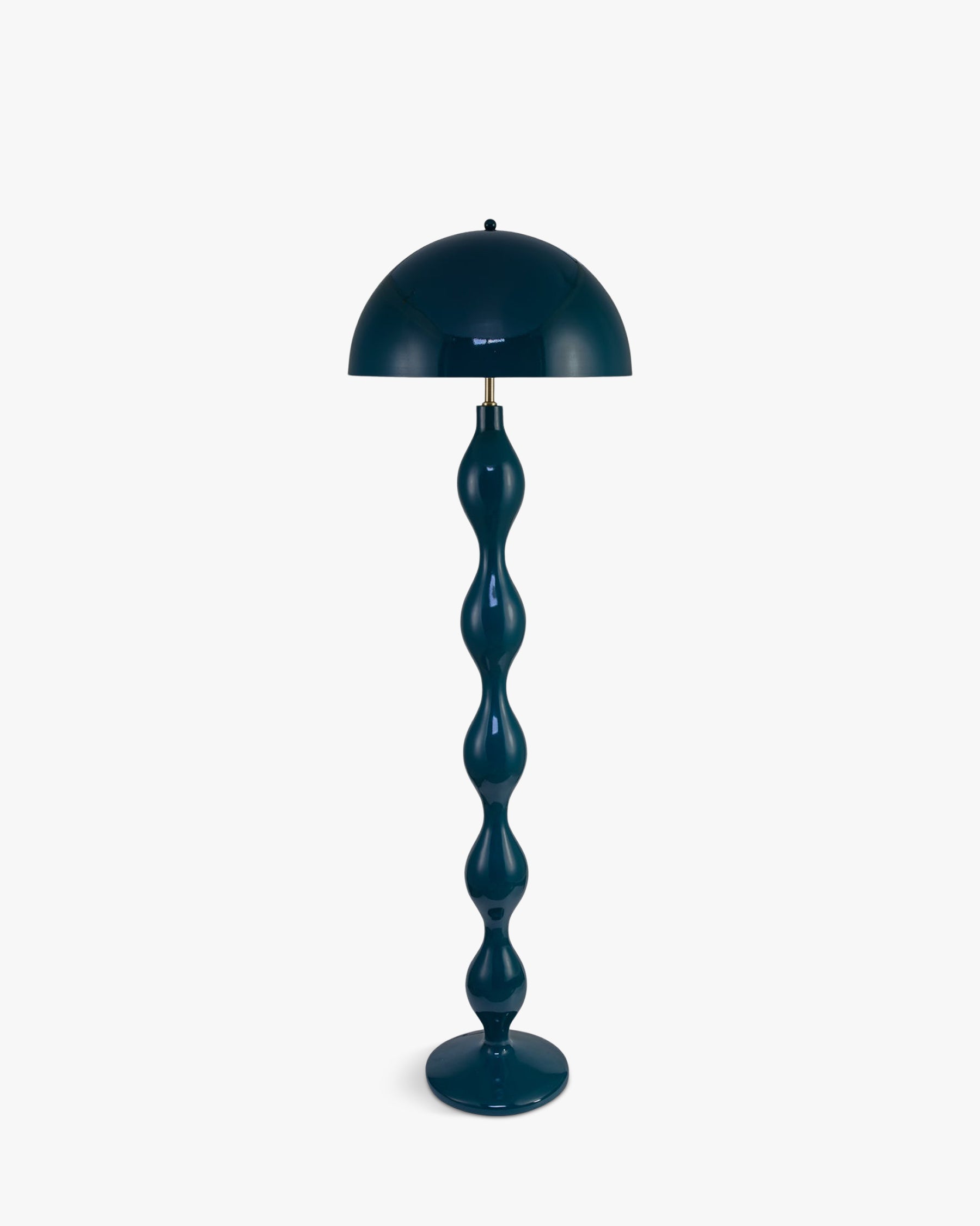 Lámpara De Pie Belp De Hofstein - Estilo Retro/vintage, 150 Cm De Altura, 3 Pantallas De Vidrio, Colores Negro/verde/azul/cobre