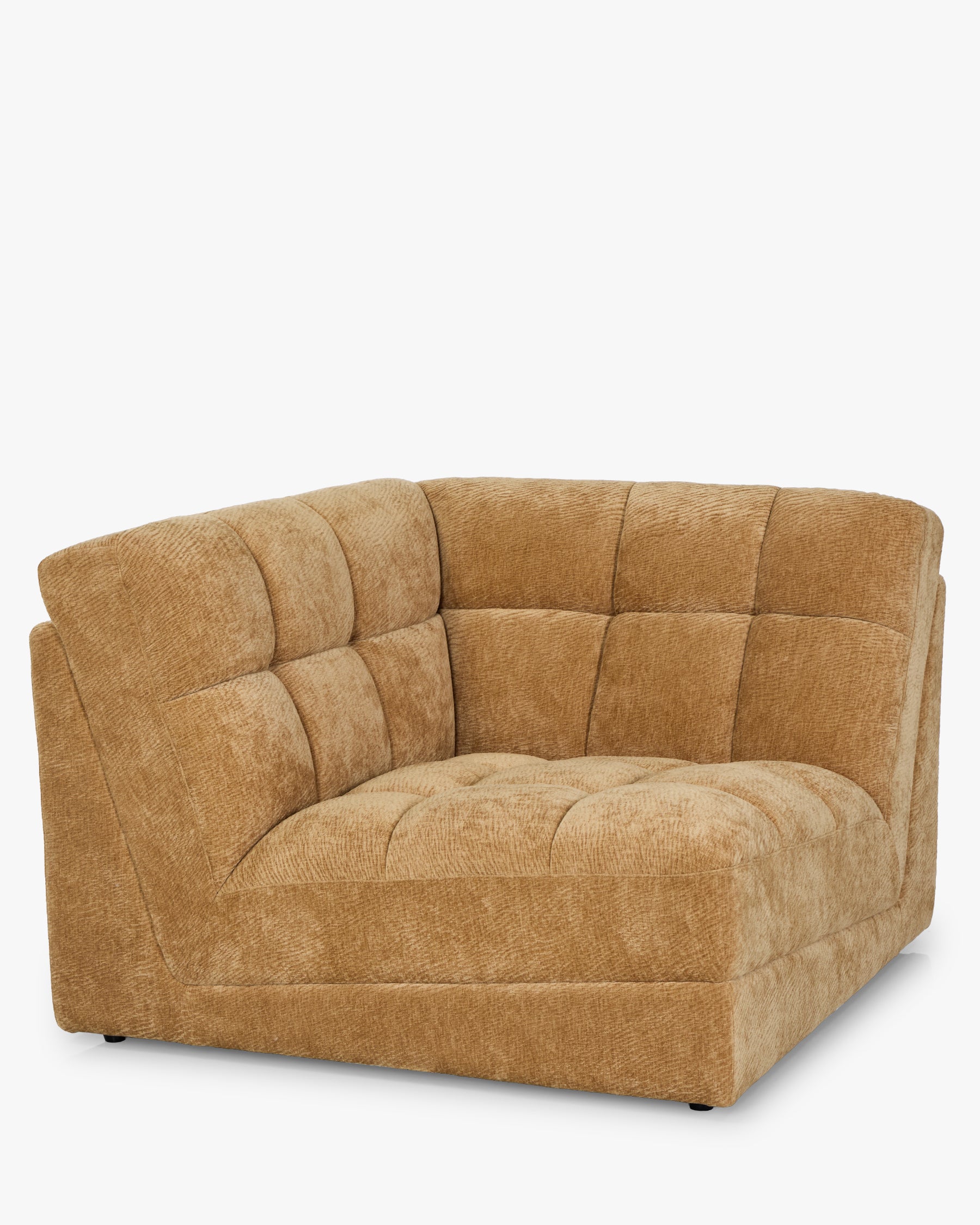 Fauteuil d'angle modulable Paul - camel crêpé - vue de trois-quarts, angle différent