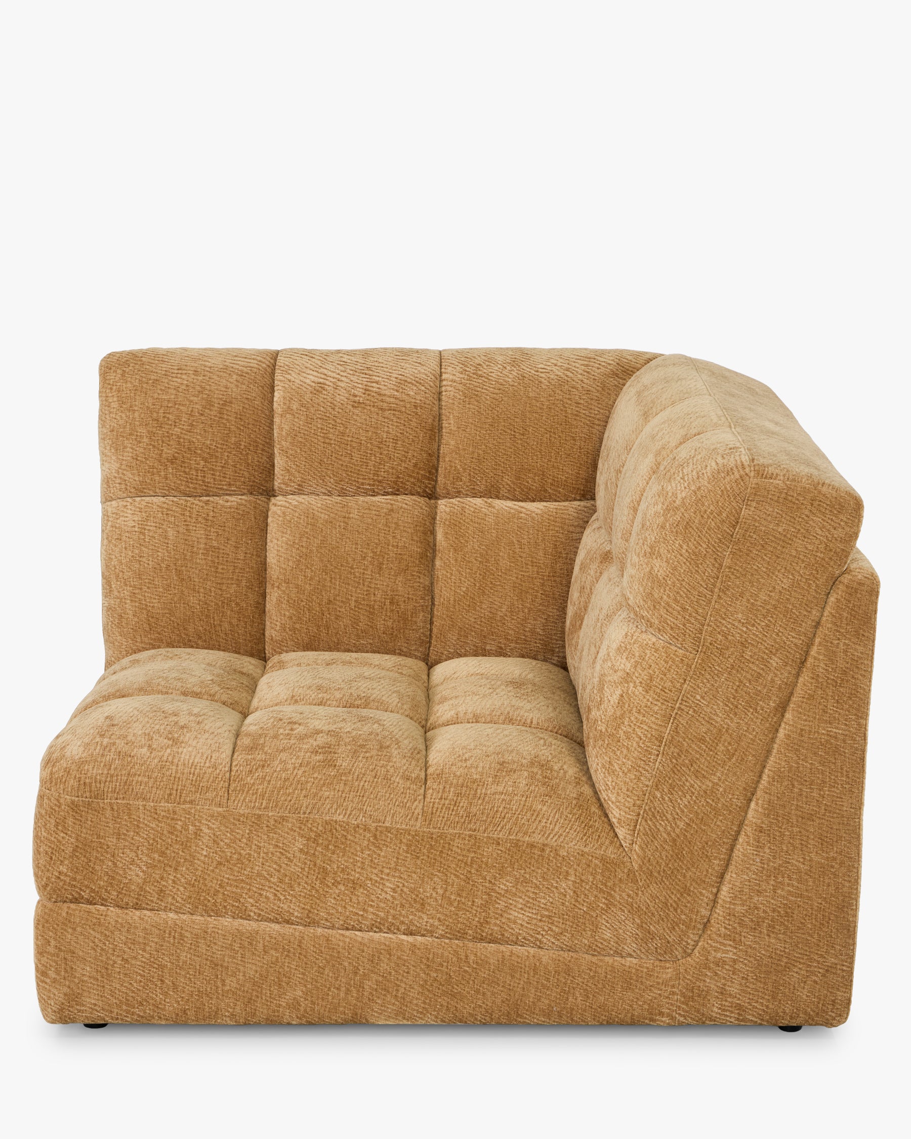 Fauteuil d'angle modulable Paul - camel crêpé - vue de face