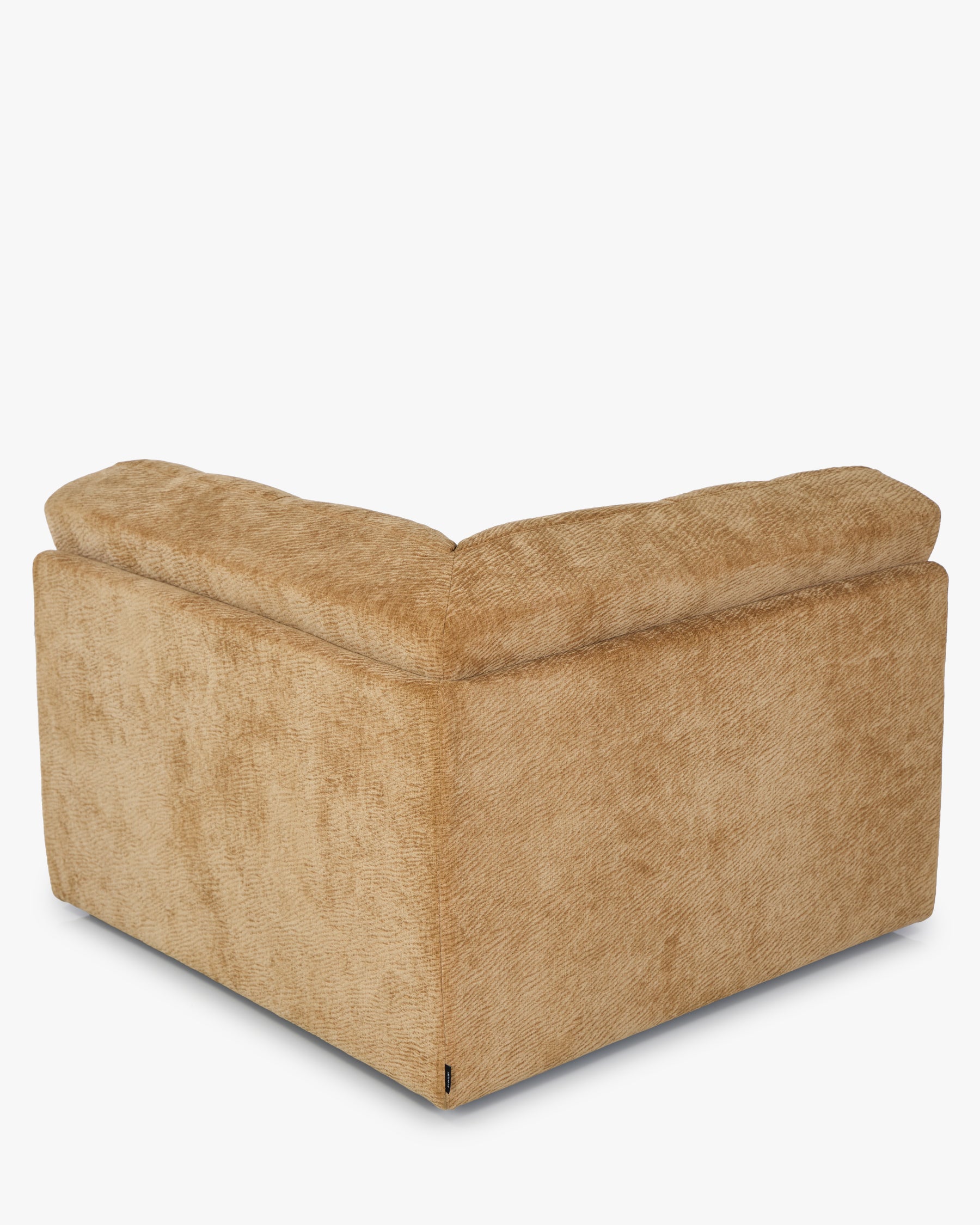 Fauteuil d'angle modulable Paul - camel crêpé - vue de dos, trois-quarts