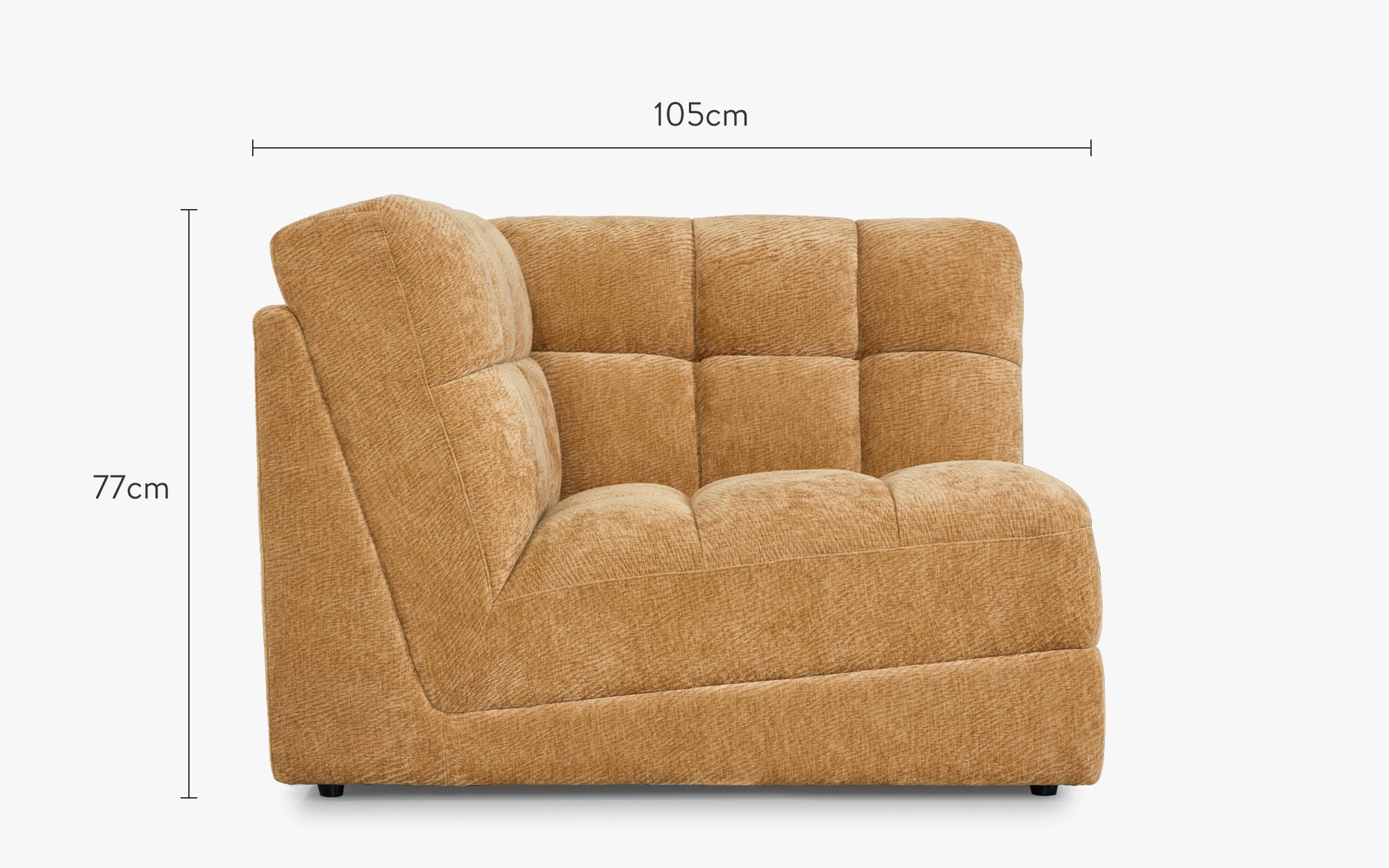 dimensions côté fauteuil d'angle modulable PAUL camel crêpé - NV Gallery