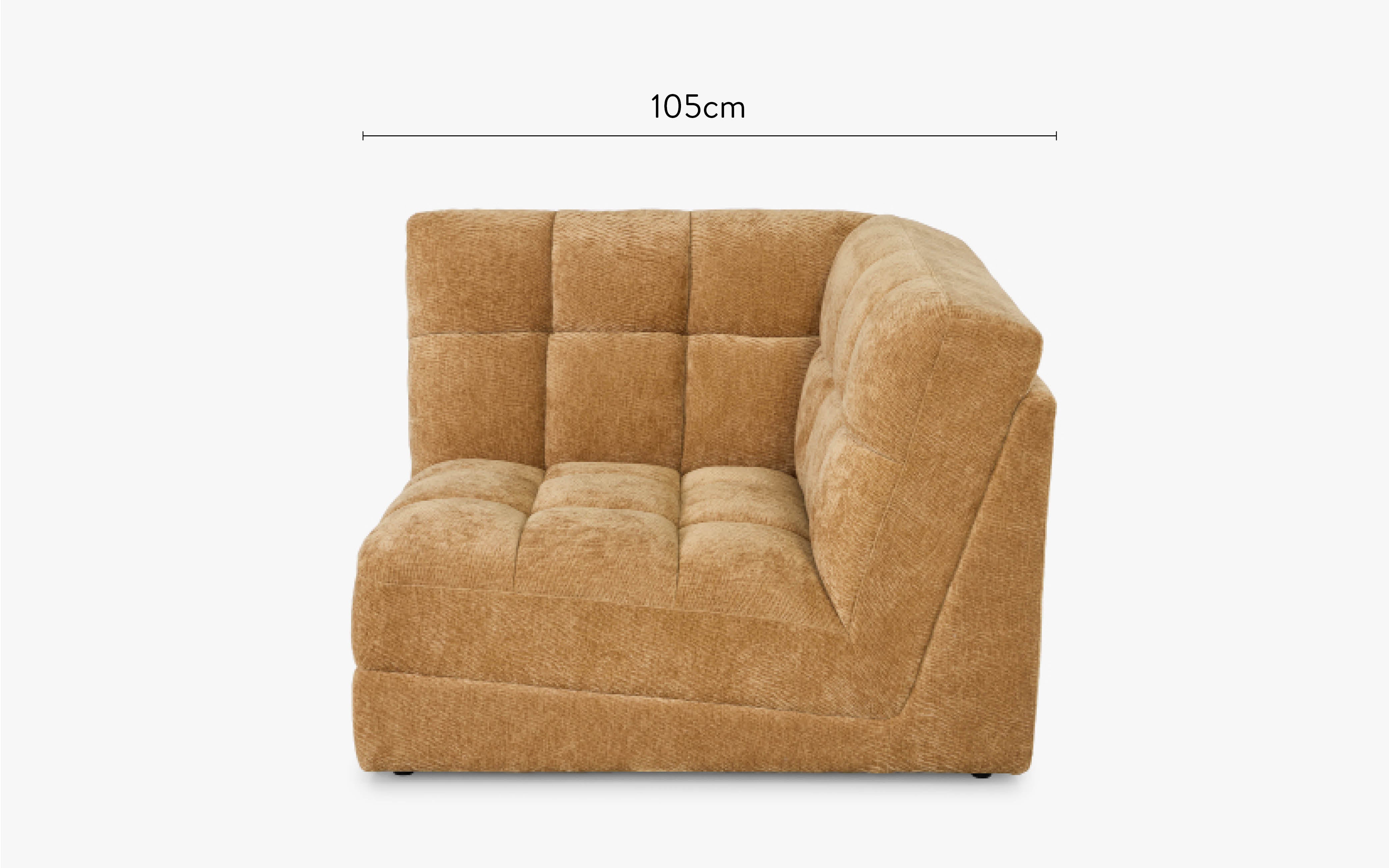 dimensions fauteuil d'angle modulable PAUL camel crêpé - NV Gallery