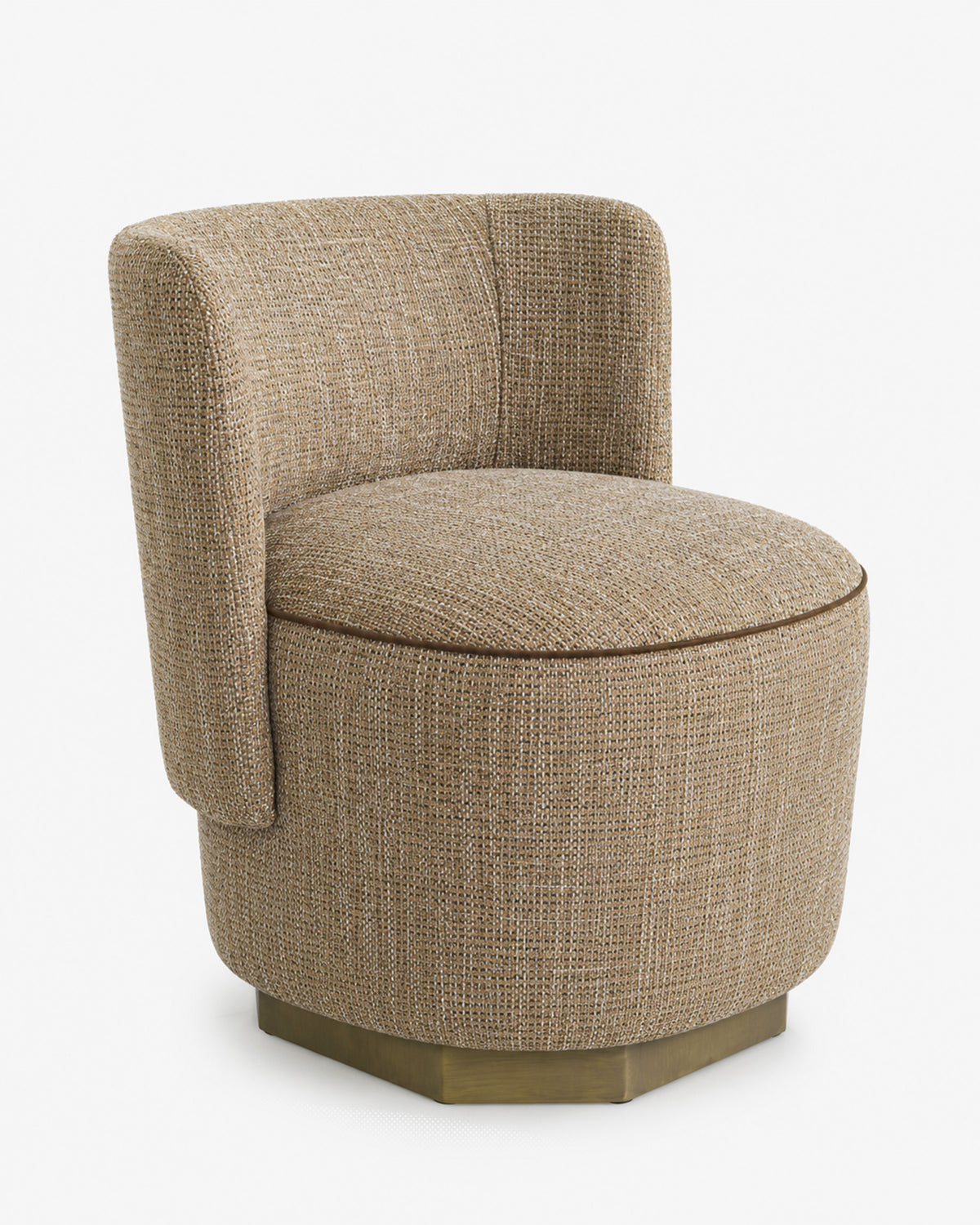 fauteuil Alyss - tweed taupe - vue de trois quarts