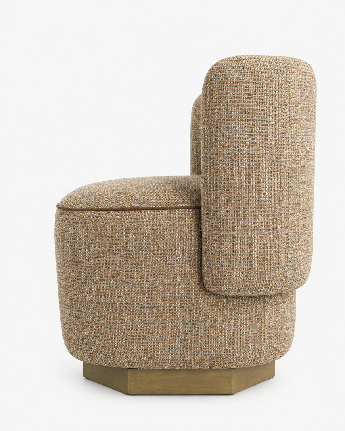 fauteuil Alyss - tweed taupe - vue de profil