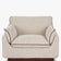 Fauteuil Elysée - NV GALLERY - tweed beige marron noisette et bois teinte noyer - vue de face