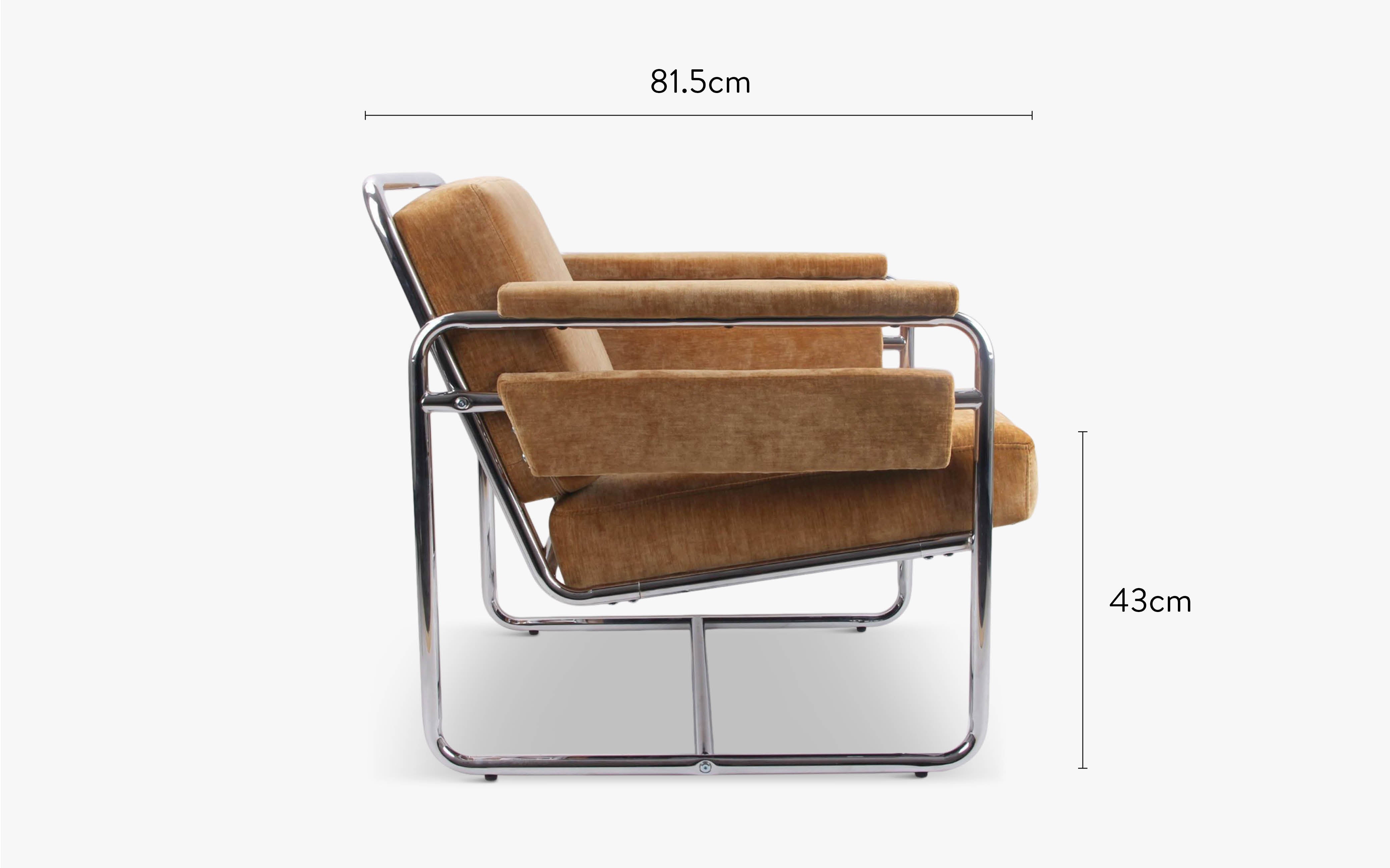 dimensions fauteuil kyle velours marron taupe
