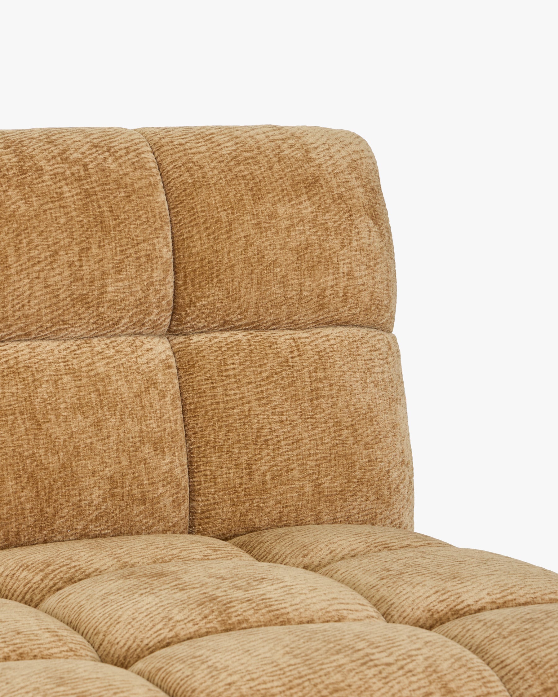 Fauteuil modulable Paul - camel crêpé - capitonnage en gros plan