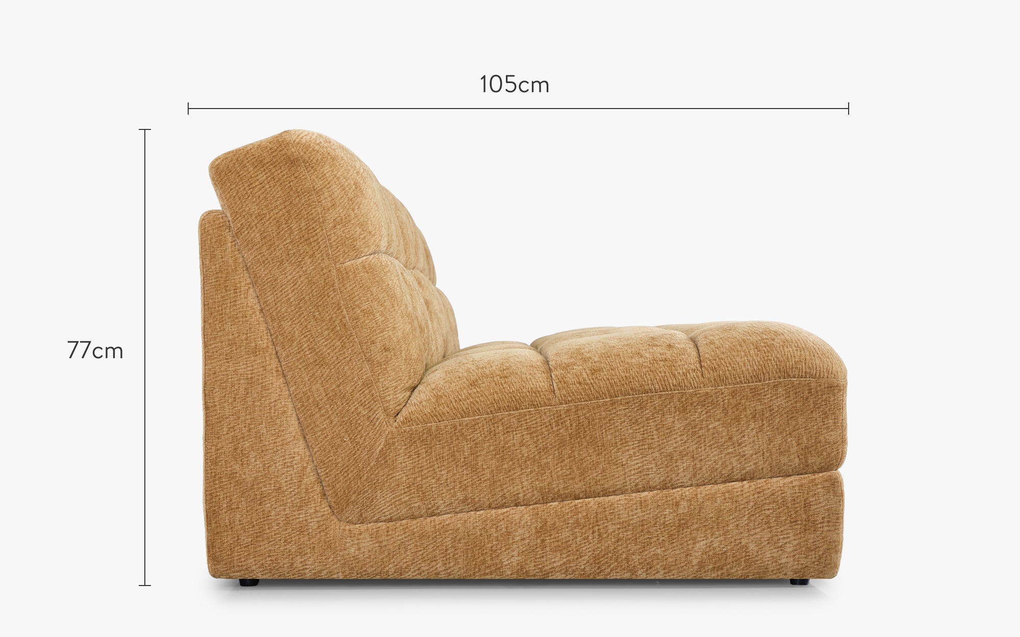 dimensions côté fauteuil modulable PAUL camel crêpé - NV Gallery