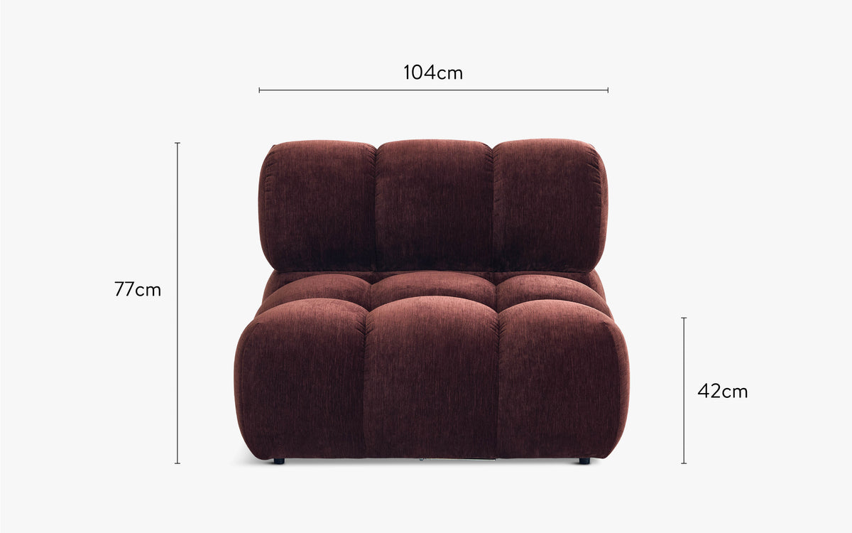 dimensions module sans accoudoirs waffle bordeaux NV Gallery