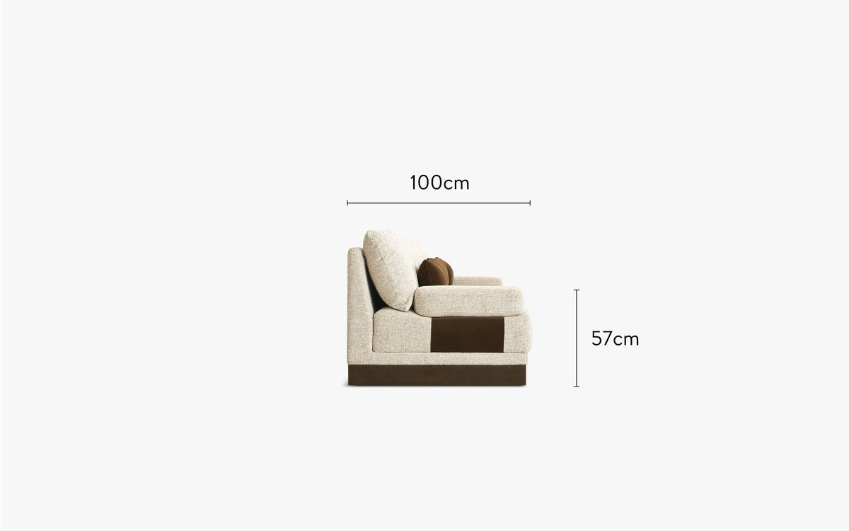 dimensions côté canapé droit droit roman tweed écru 4 modules