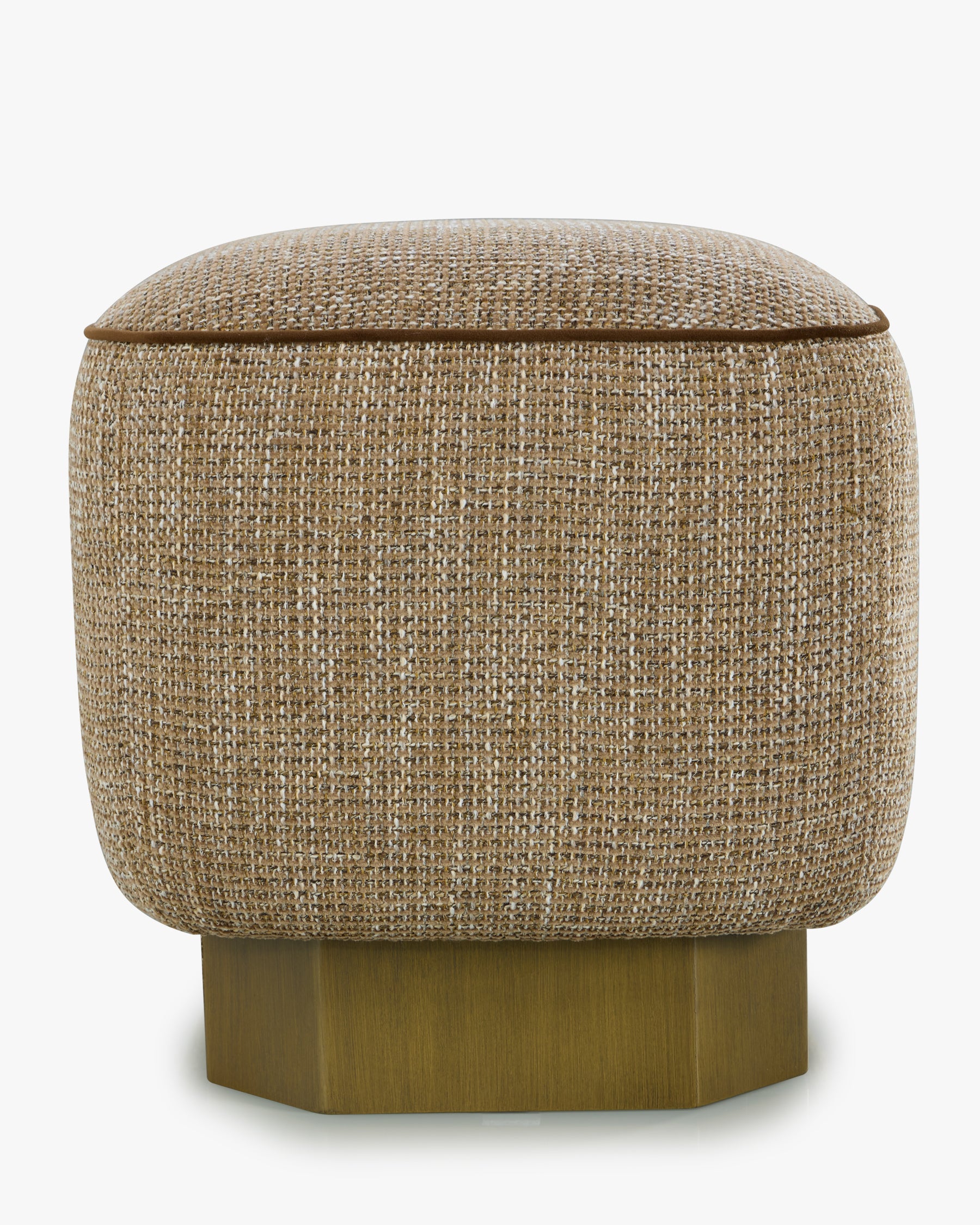 Banc Alyss - tweed taupe sésame et bois bronze brossé - vue de dos