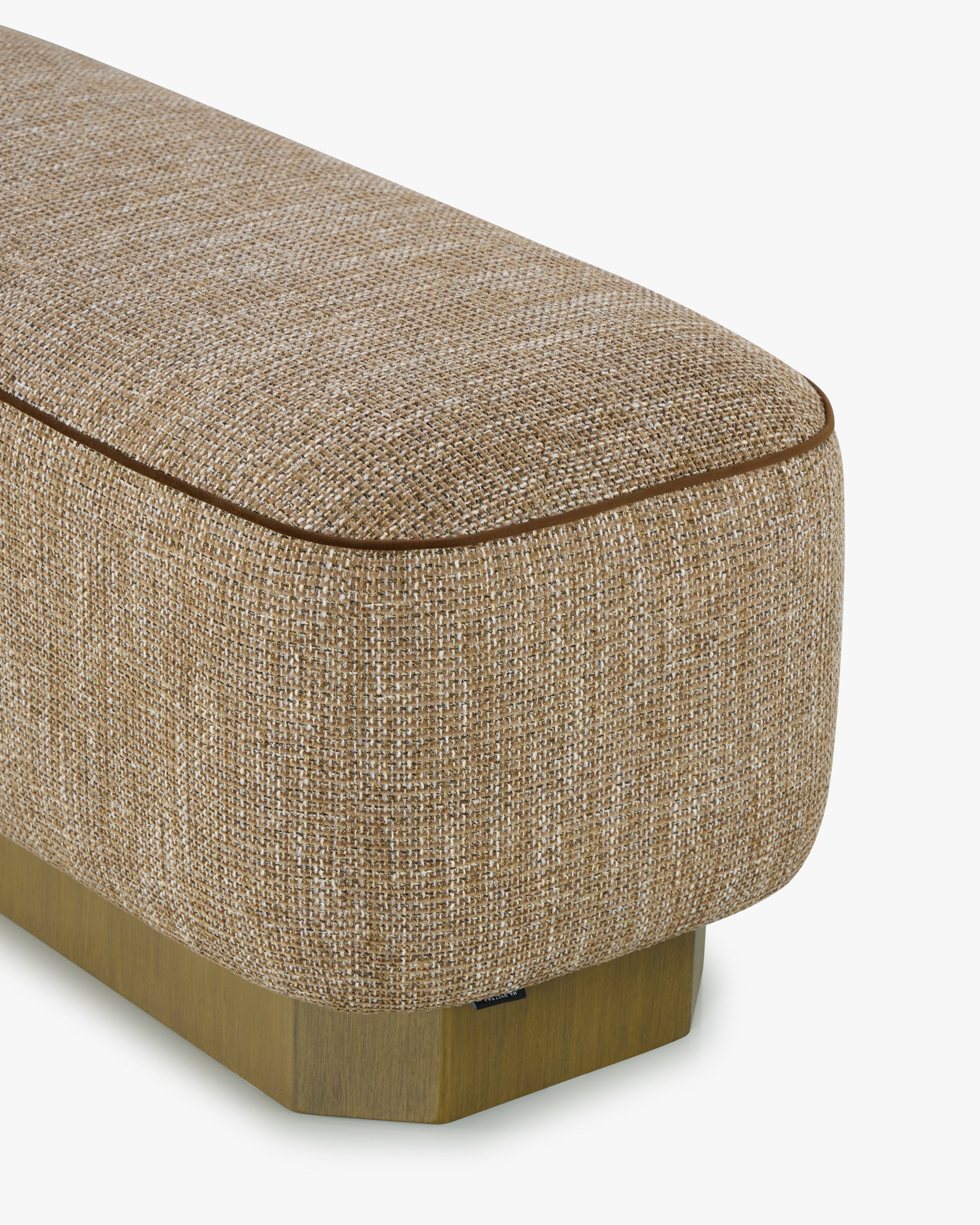 Banc Alyss - tweed taupe sésame - texture tissée en gros plan