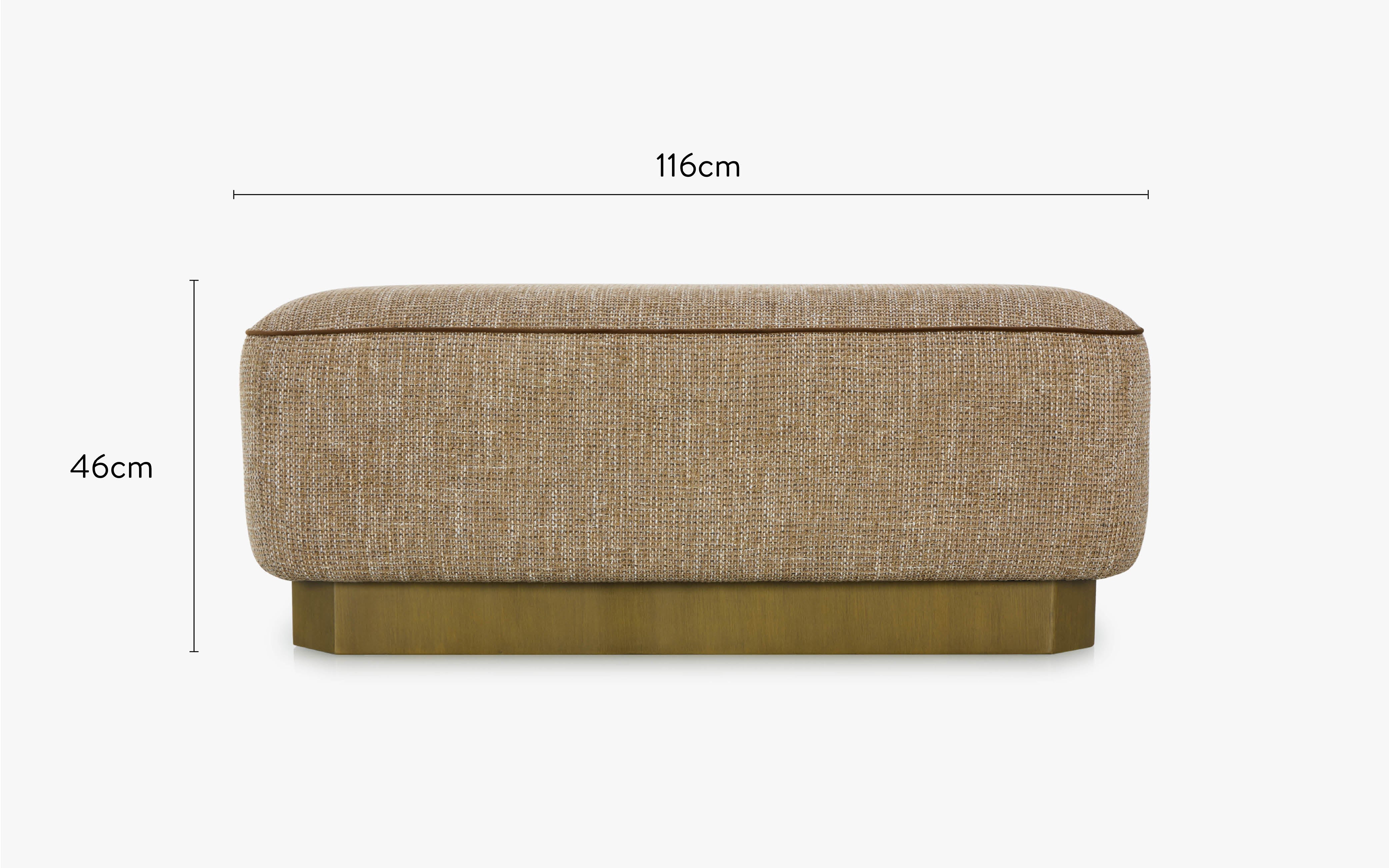 dimensions banc alyss tweed taupe sésame - NV Gallery