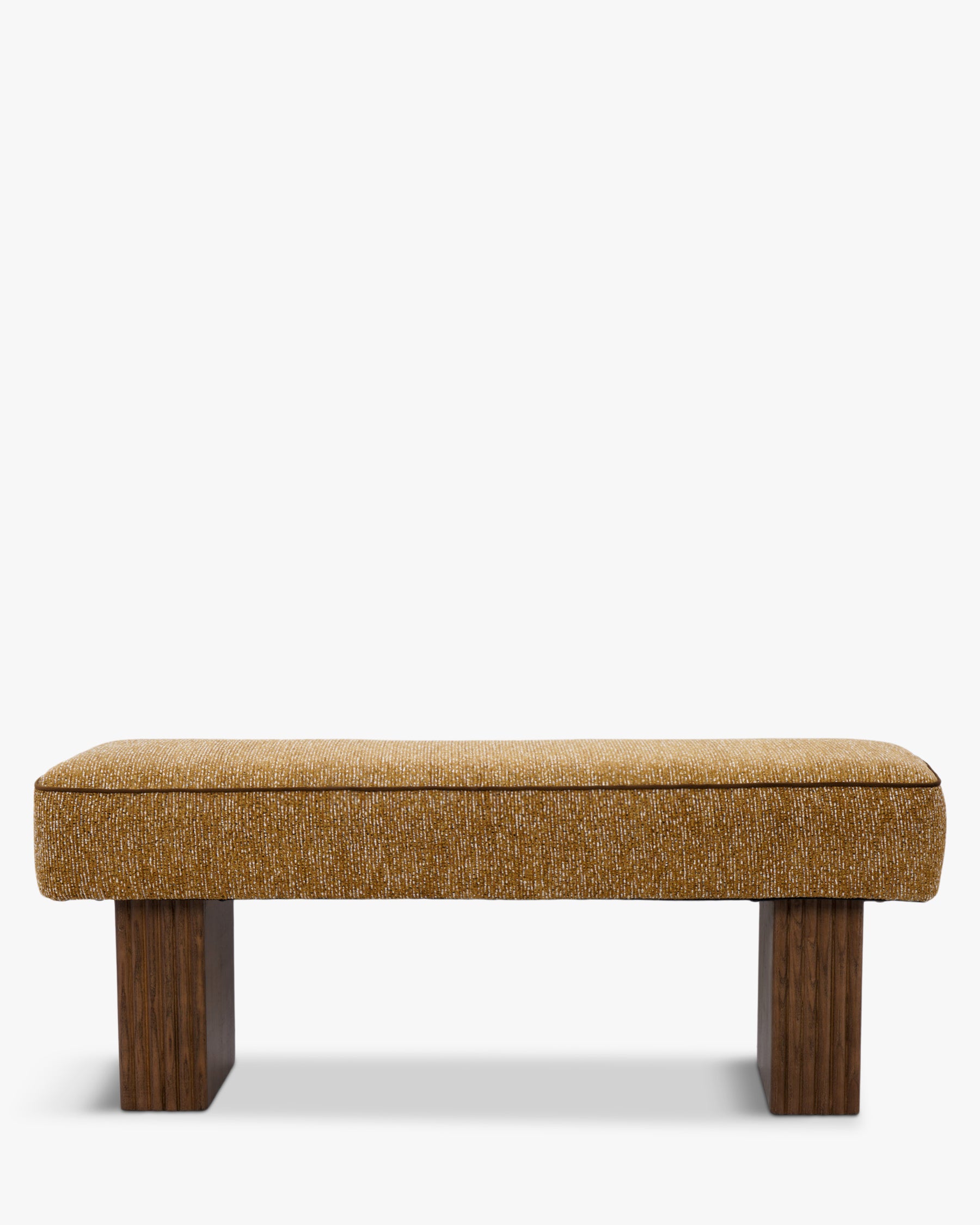 Banc Ambery - NV GALLERY - tweed ligné marron doré beige - vue de face