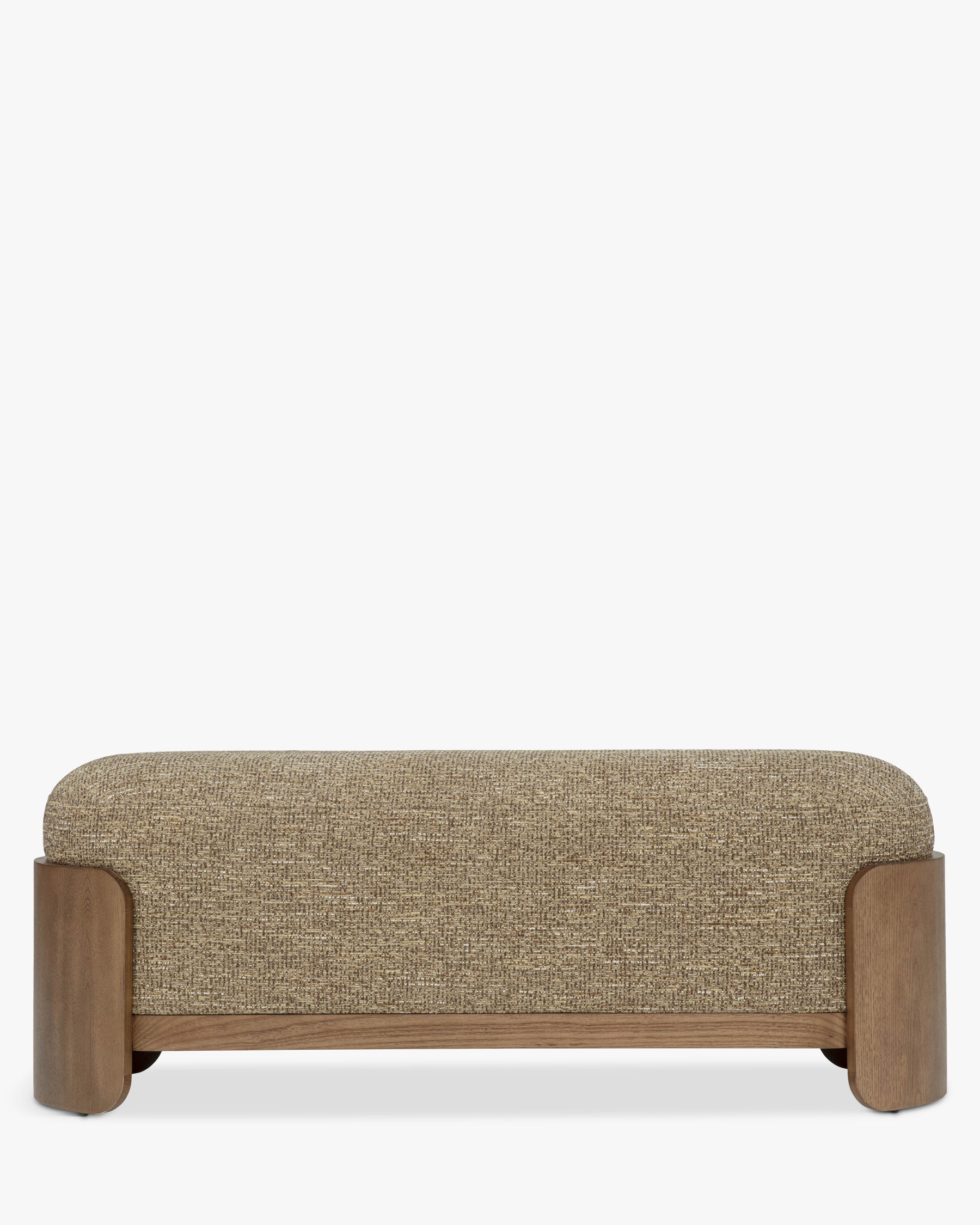 Banc Elipse - NV GALLERY - tweed marron écorce et frêne teinté noyer - vue de face