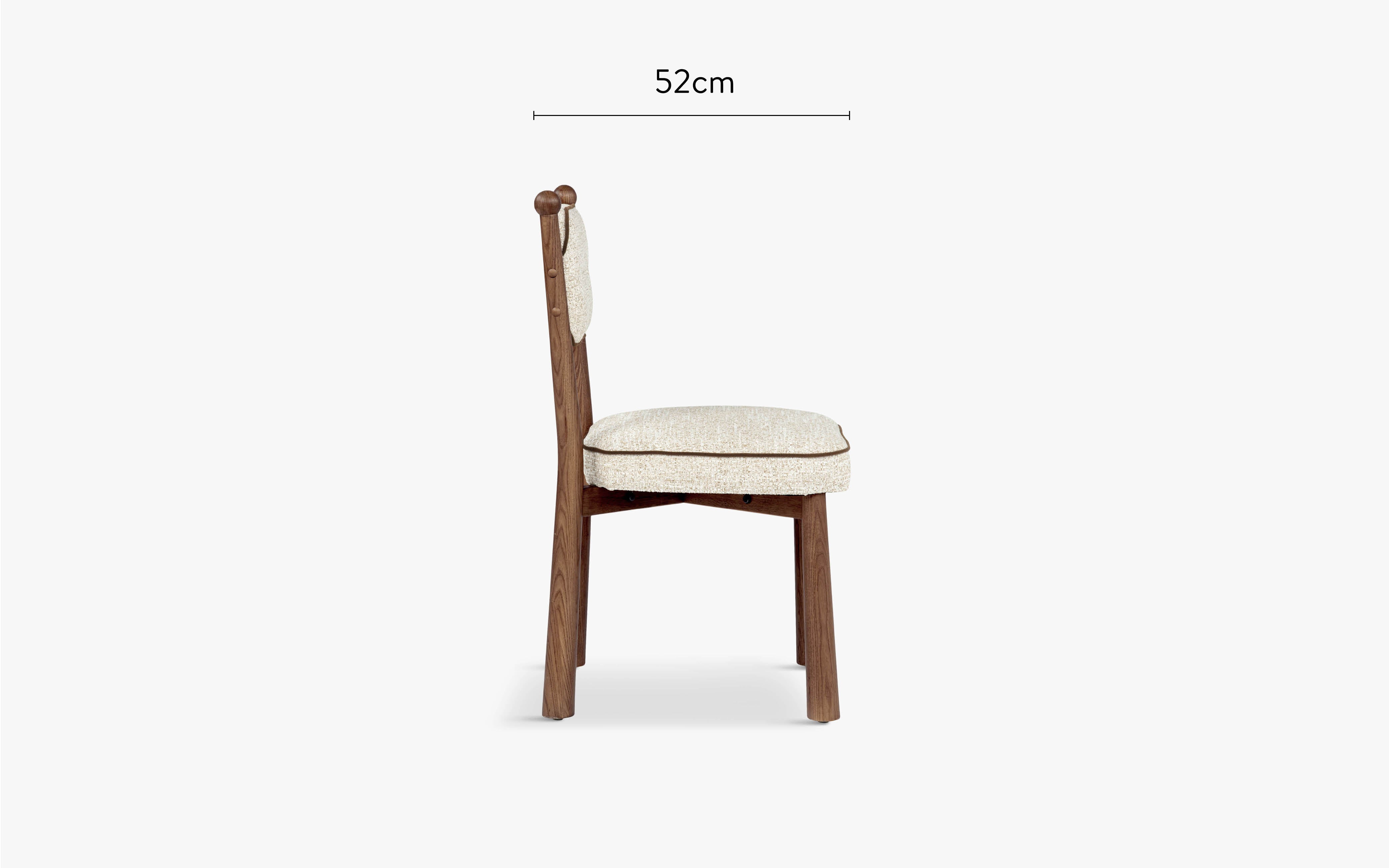dimensions côté chaise de salle à manger anna tweed écru meringue