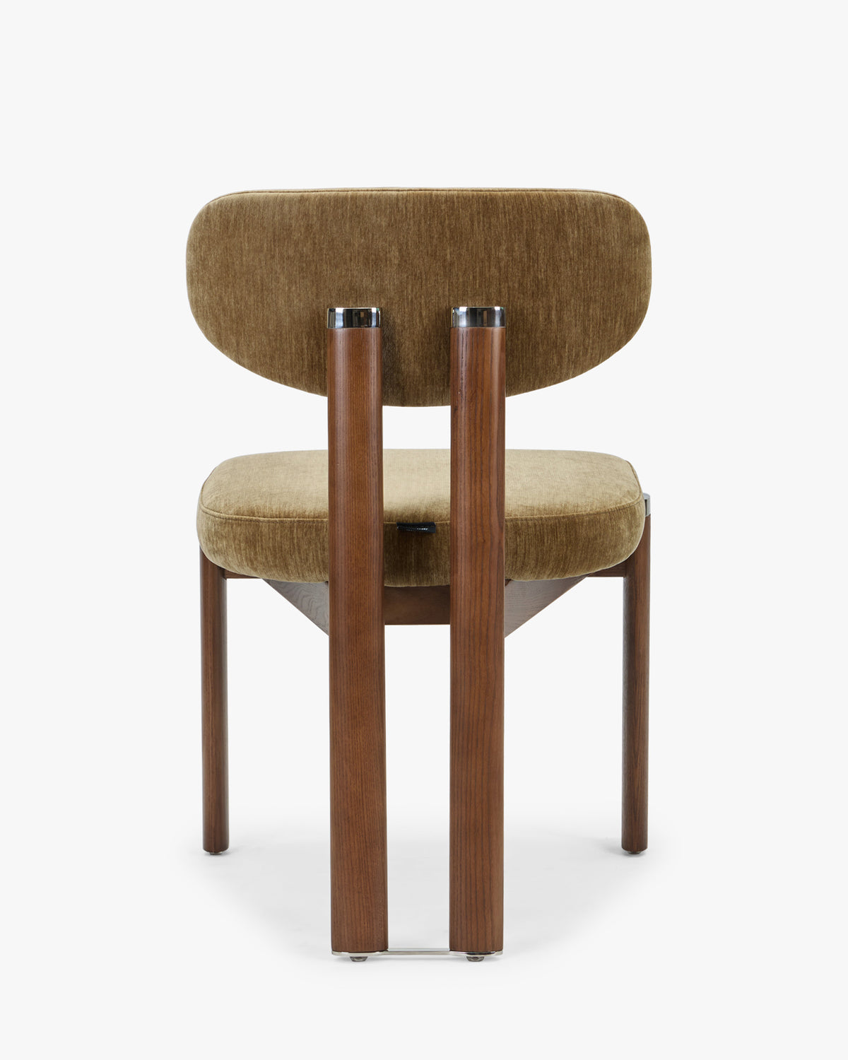 chaise de salle à manger FRANCESCA en velours chenillé vert mousse - dossier arrondi vu de dos