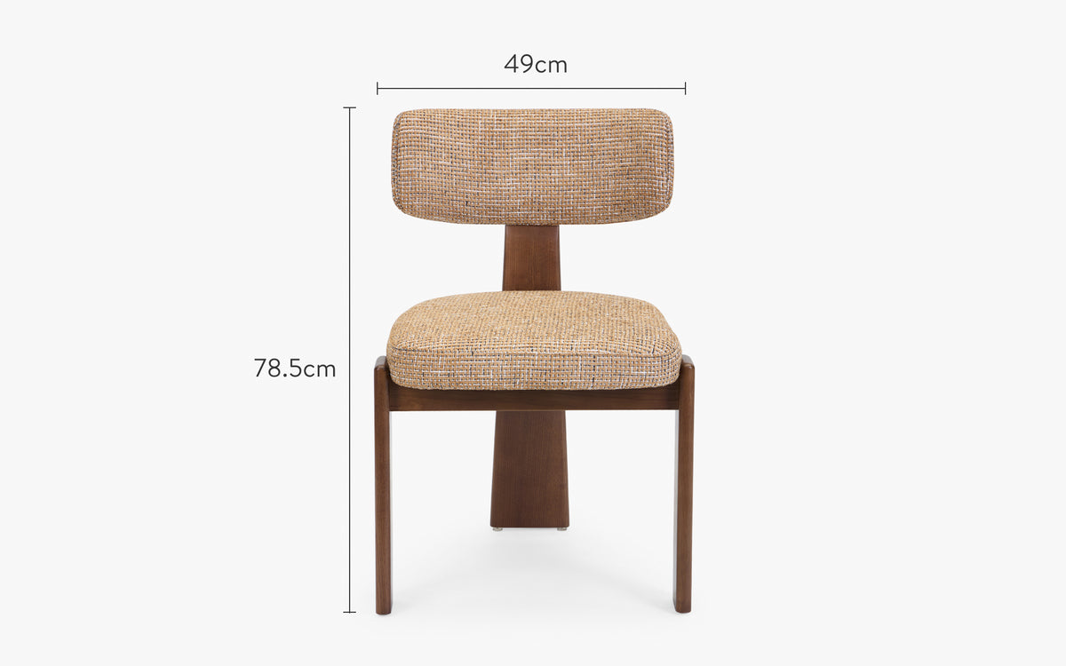 chaise de salle à manger meliana tweed marron caramel