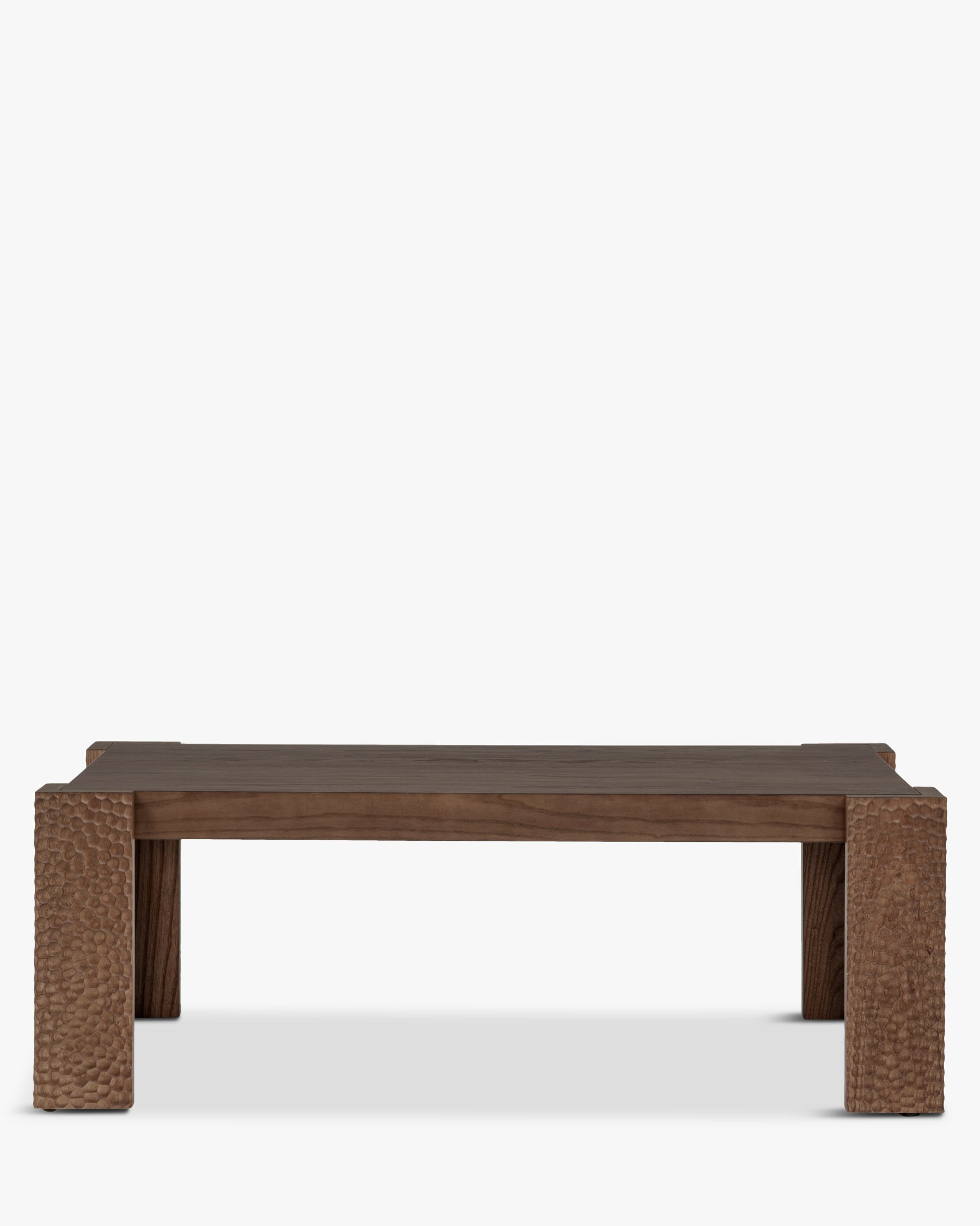 Table basse Maxence - NV GALLERY - bois effet gougé teinté noyer - vue de face