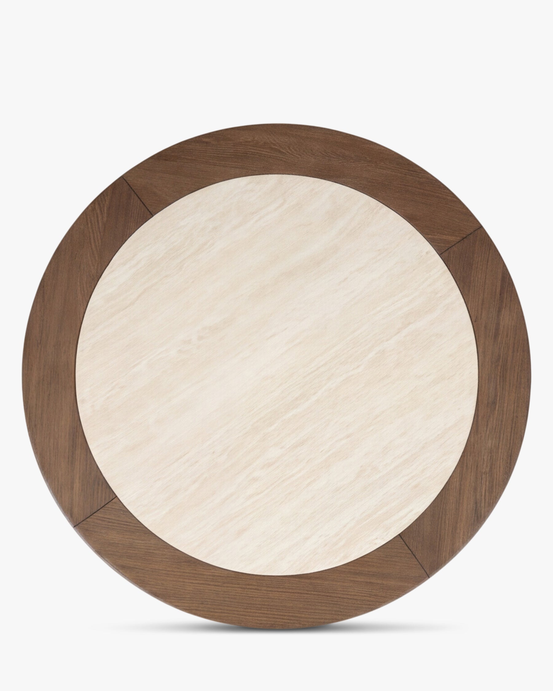 Table basse Saturne - travertin waterproof - plateau vu de dessus