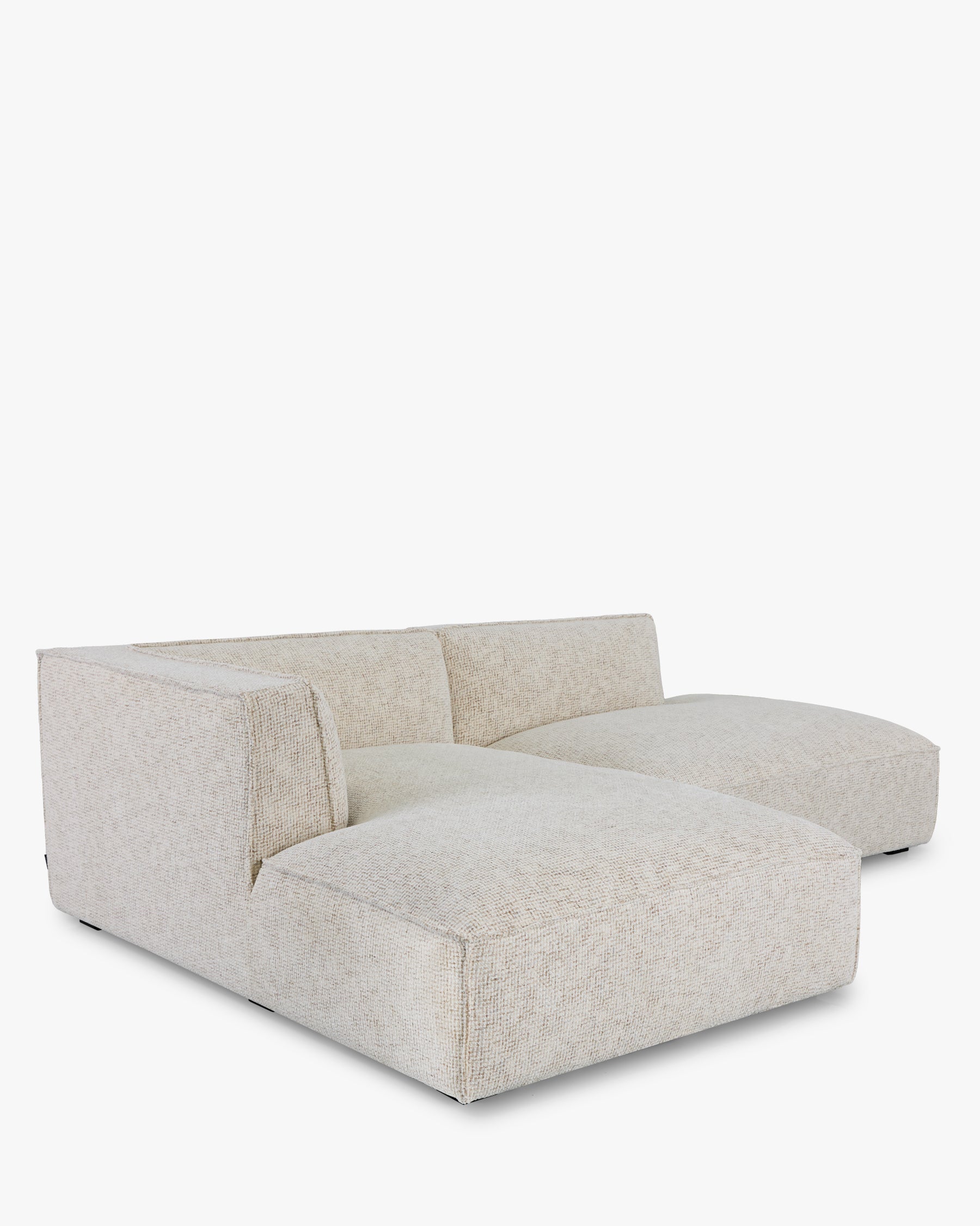 Canapé d'angle gauche Auster - tweed beige moucheté - vue de trois-quarts