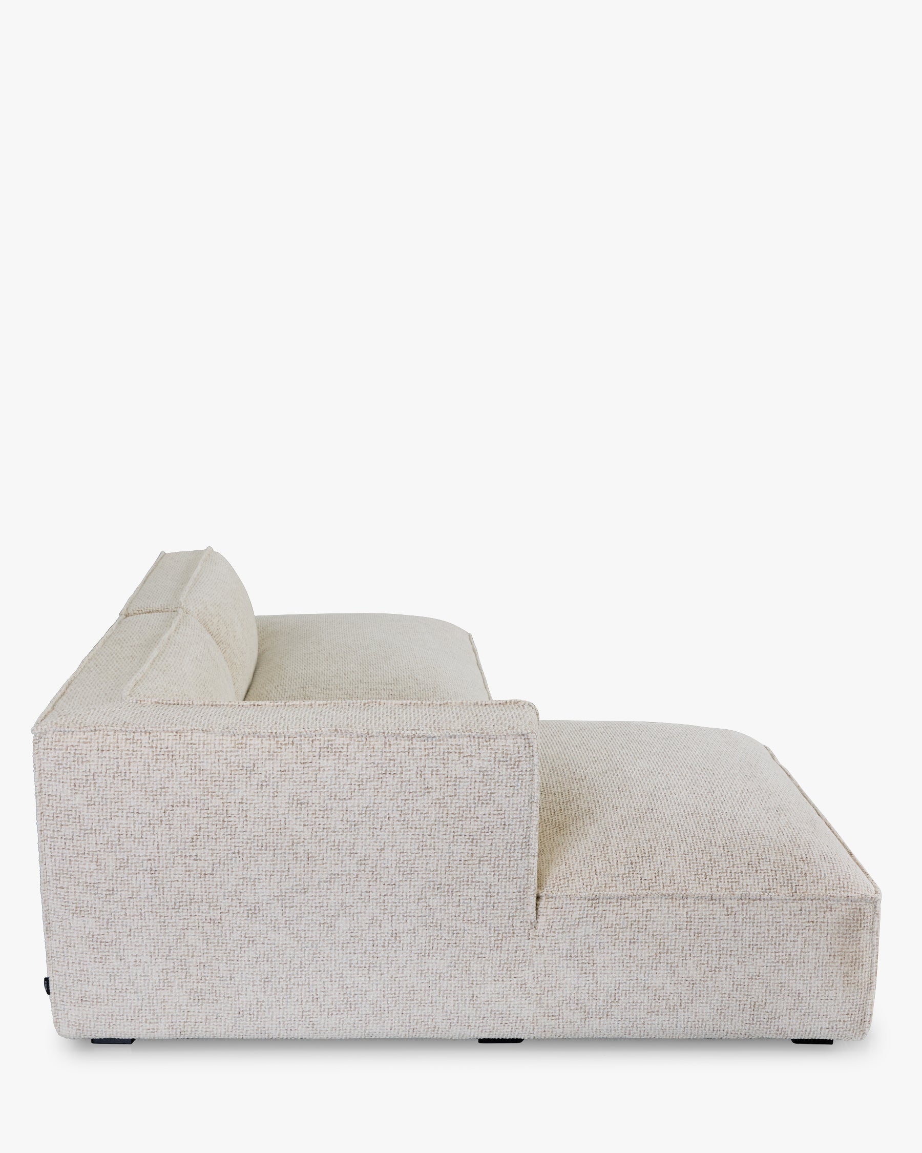 Canapé d'angle gauche Auster - tweed beige moucheté - vue de profil