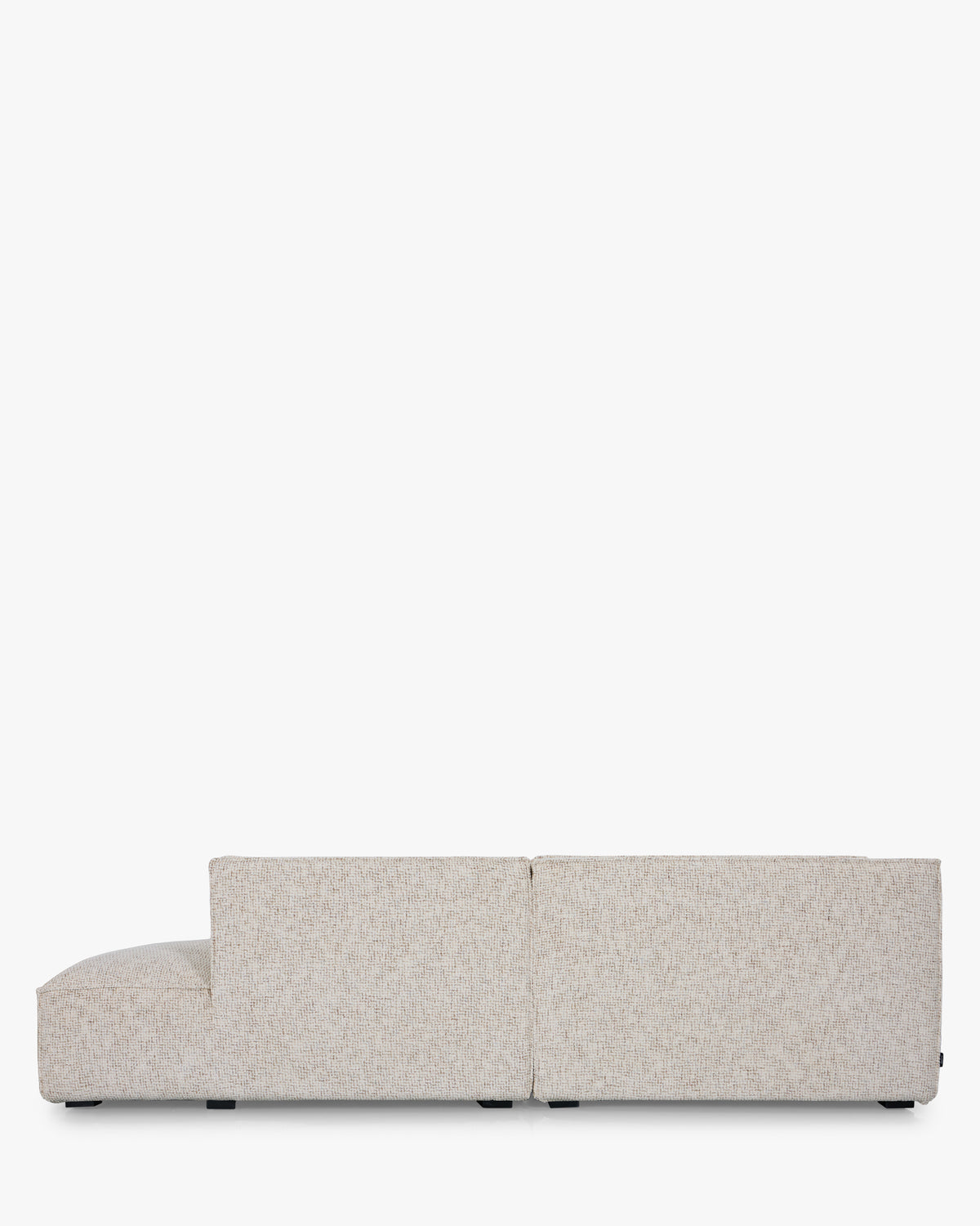 Canapé d'angle gauche Auster - tweed beige moucheté - vue de dos, trois-quarts