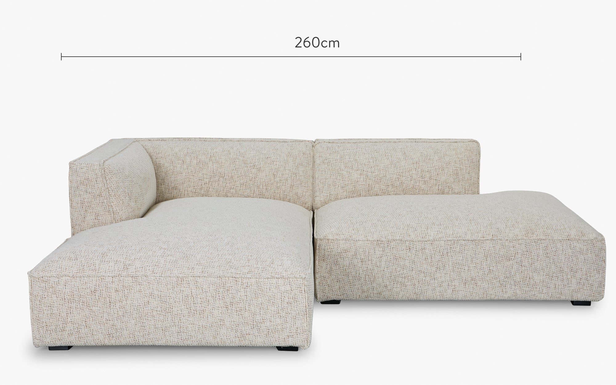 dimensions canapé angle gauche auster tweed beige moucheté
