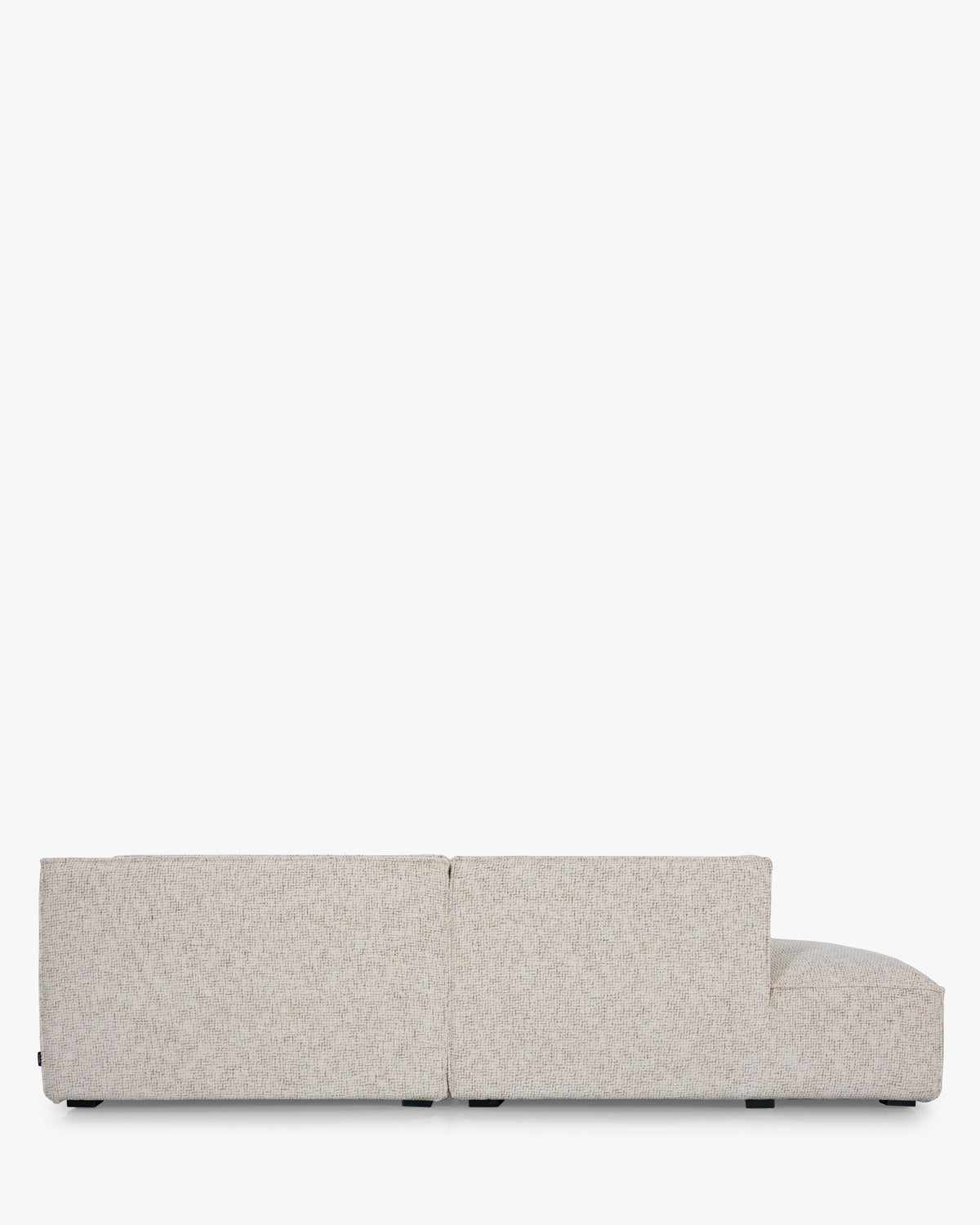 Canapé d'angle droit Auster - tweed beige moucheté - vue de dos, trois-quarts