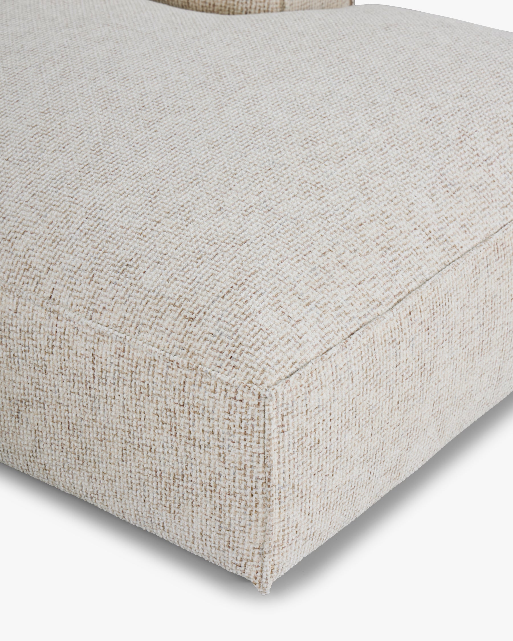Canapé d'angle droit Auster - tweed beige moucheté - texture tissée en macro