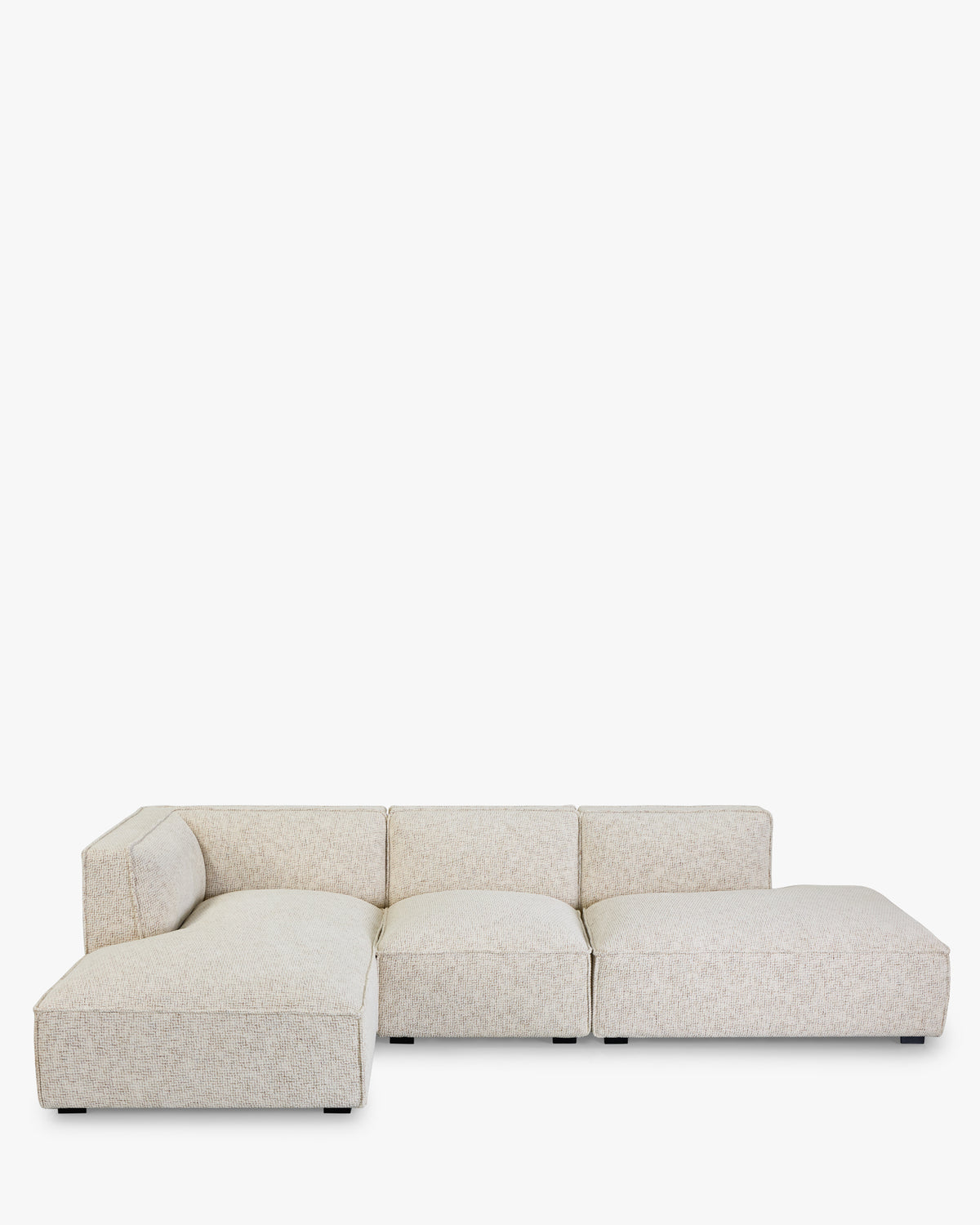 dimensions canapé d'angle 3 places auster tweed beige moucheté