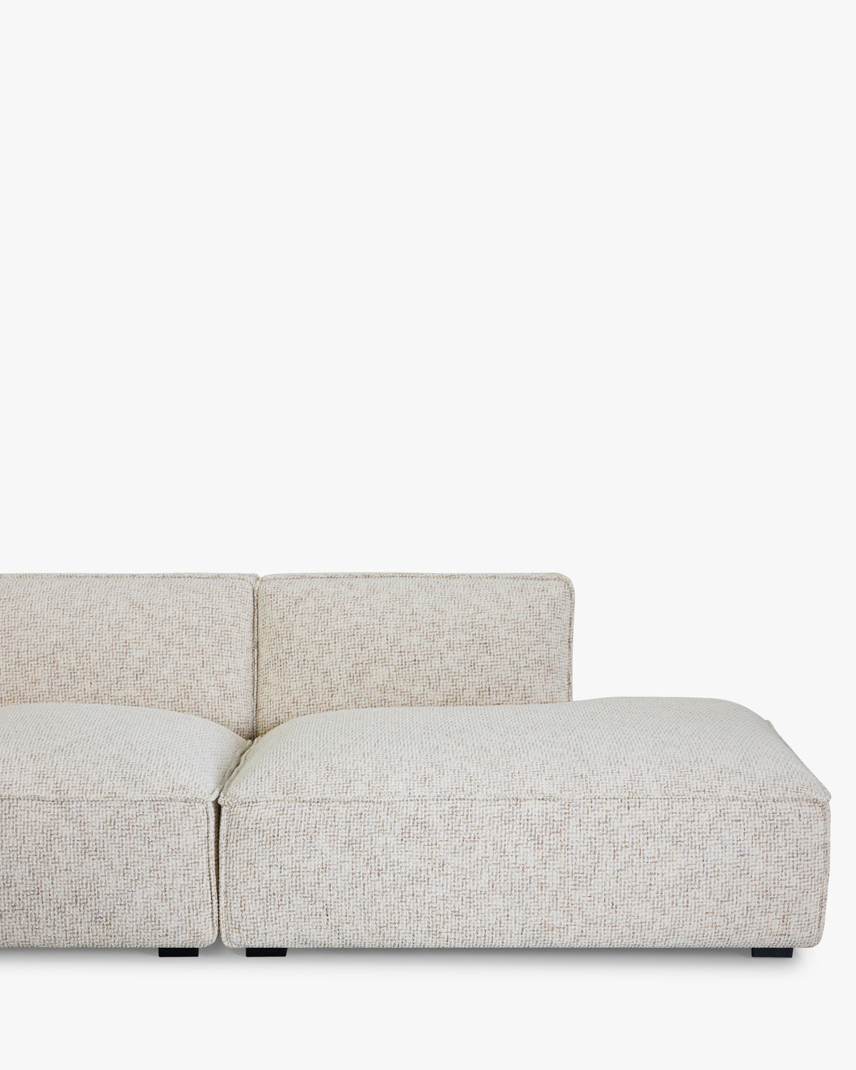 Canapé 3 places d'angle gauche Auster - tweed beige moucheté - assise d'angle en détail