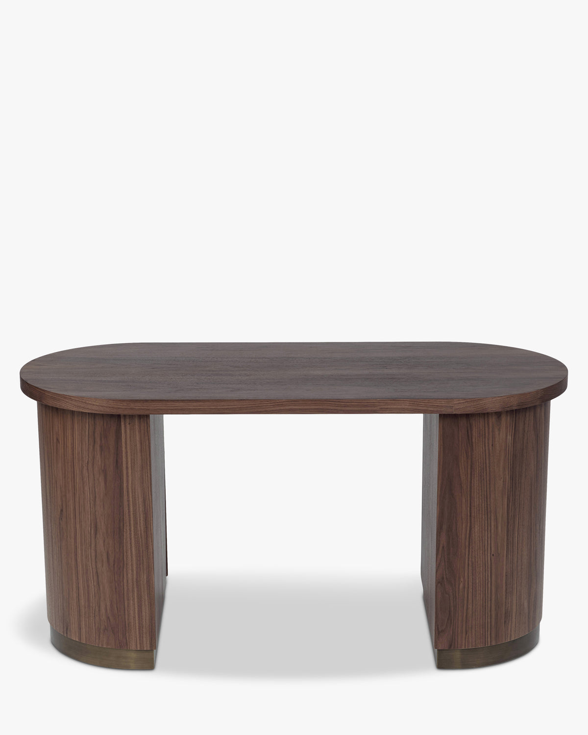 Bureau Karola - bois teinté noyer et fer brossé teinte bronze - vue d'ensemble
