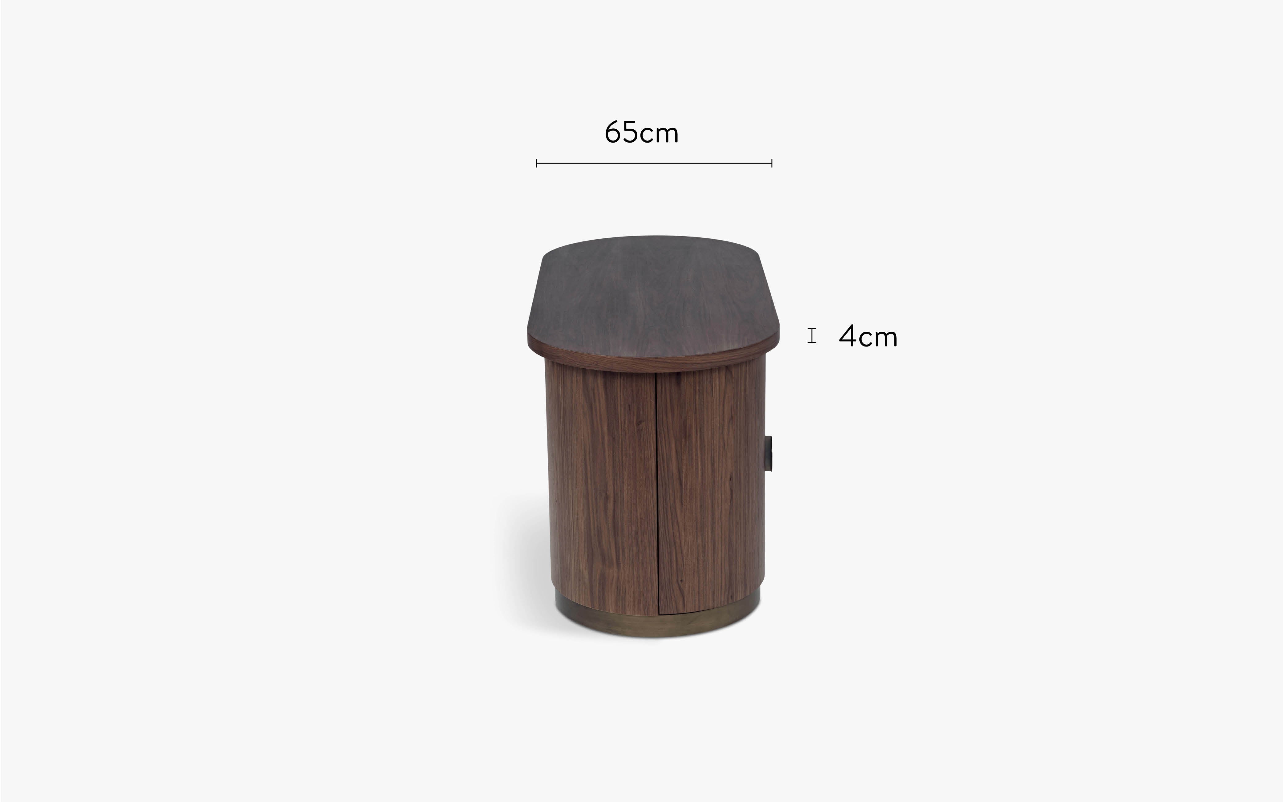 dimensions côté bureau karola bois teinté noyer