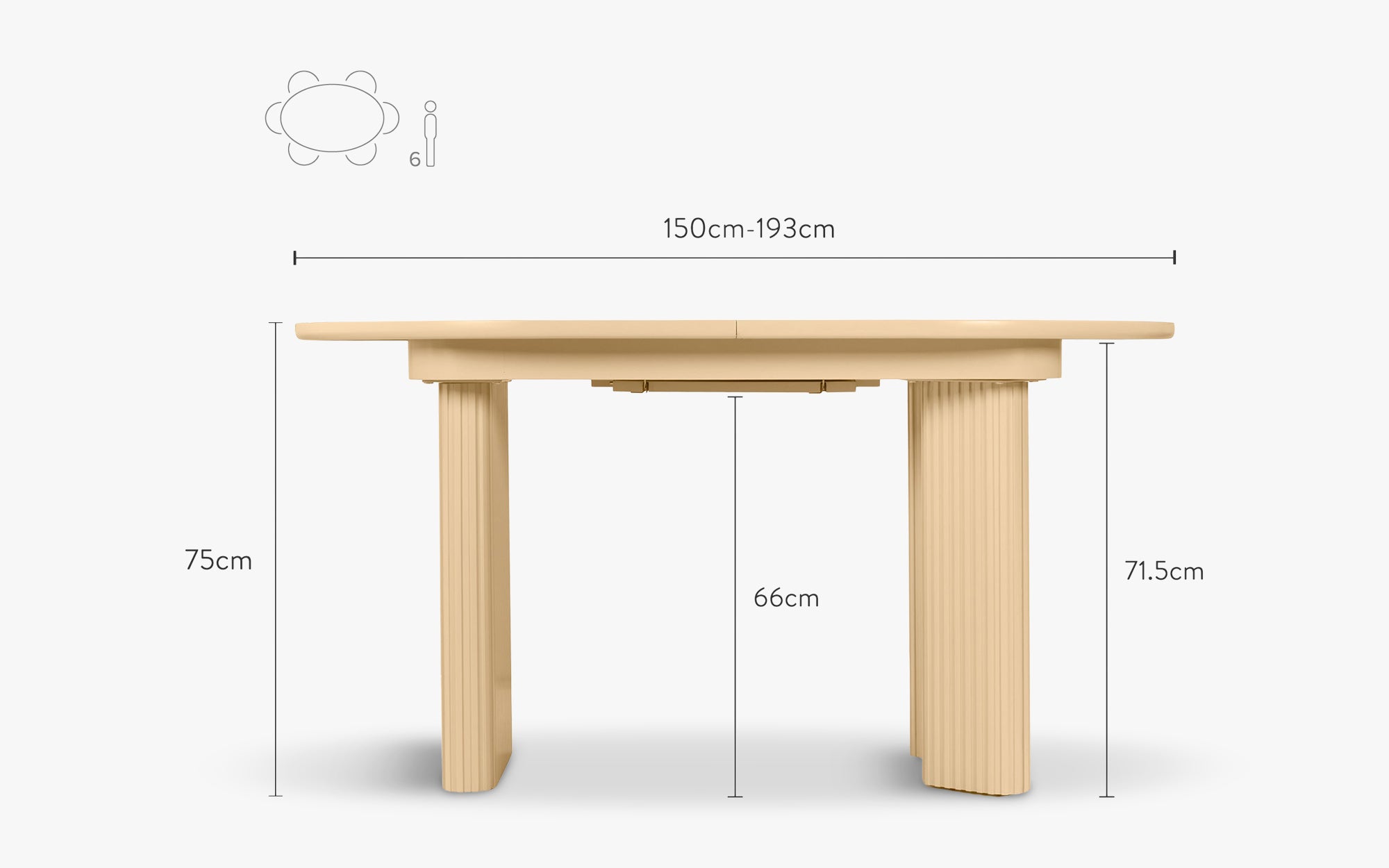 Extensible dining table - White pantone wood - NV GALLERY