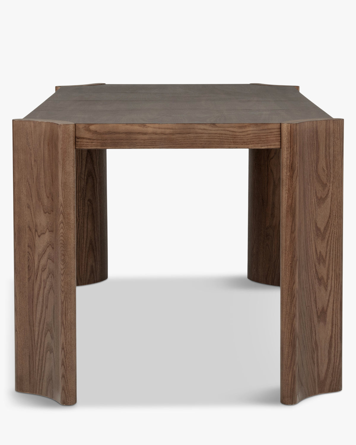 Table Mirage - chêne massif teinté noyer - vue de face, format carré