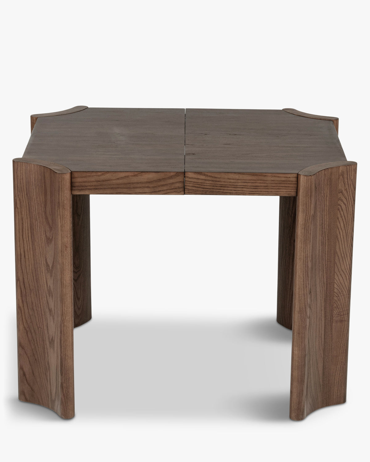 Table Mirage - chêne massif teinté noyer - format carré, plateau en détail
