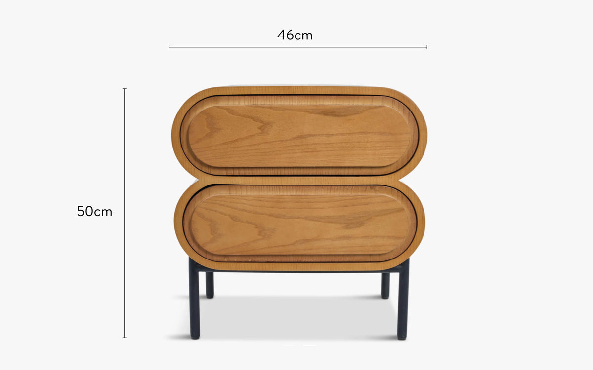dimensions table de chevet monaco face