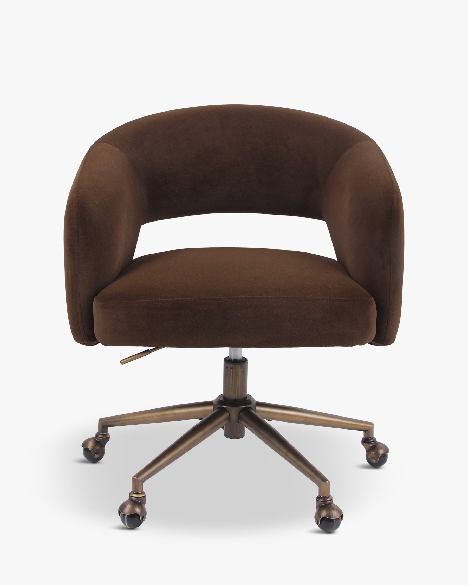 Chaise de bureau Mailen - NV GALLERY - velours marron intense - vue de face
