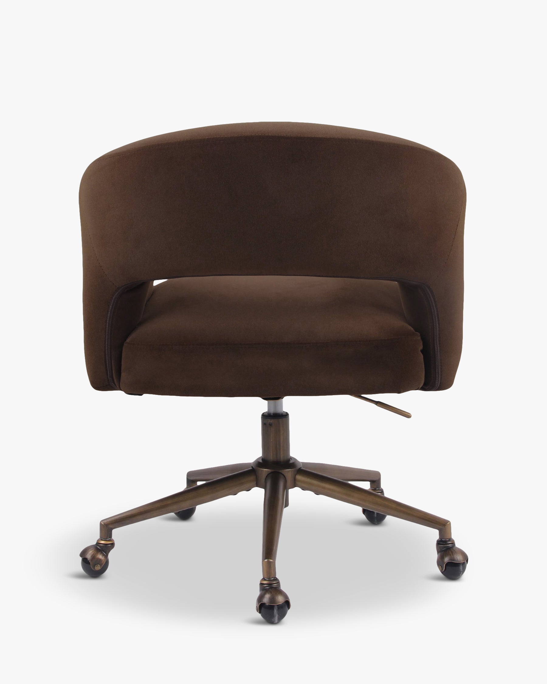Chaise de bureau Mailen - velours marron intense - vue de dos