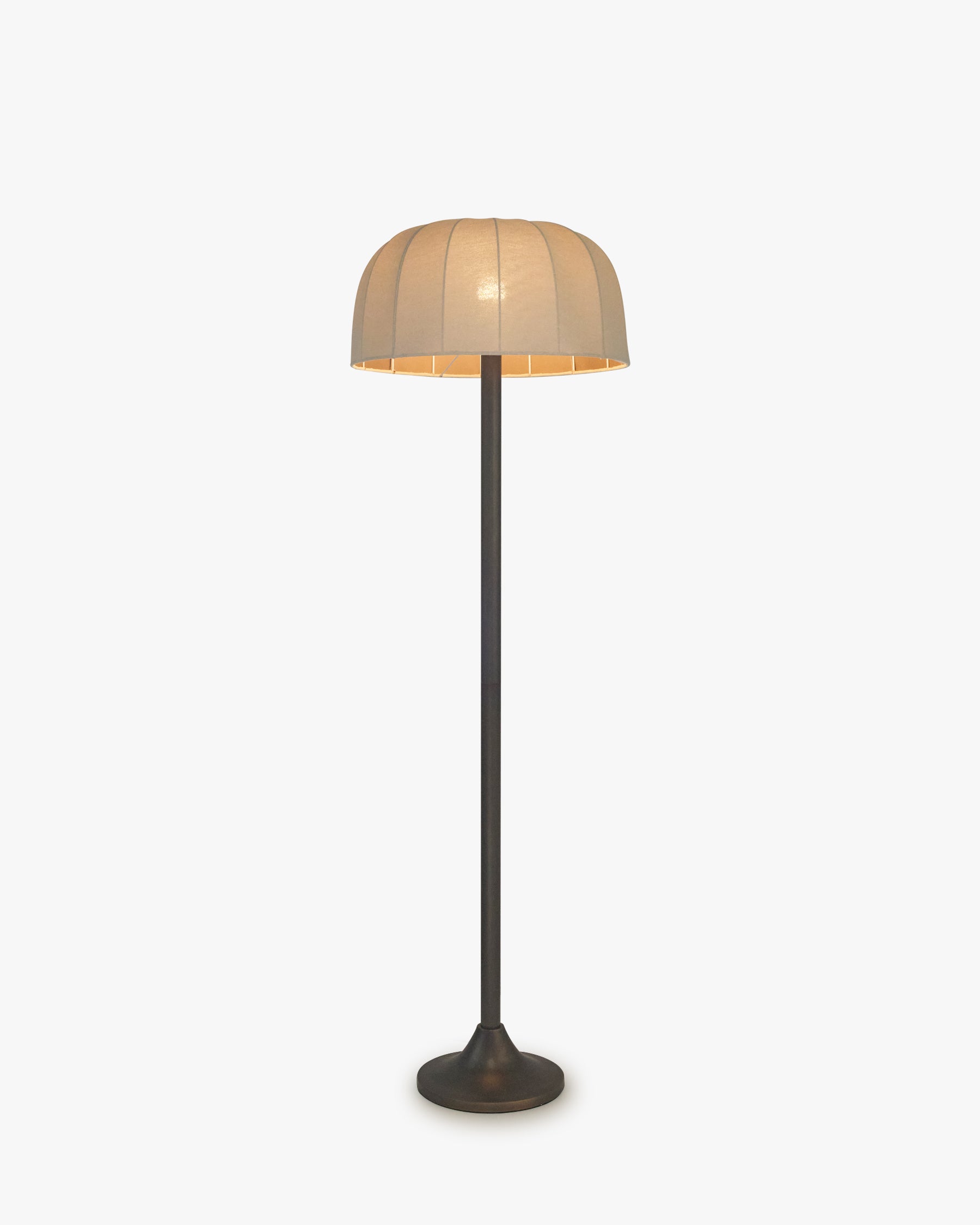 Floor lamp, Bronze & ivory linen - NV GALLERY - BRIGHTON – NV Gallery