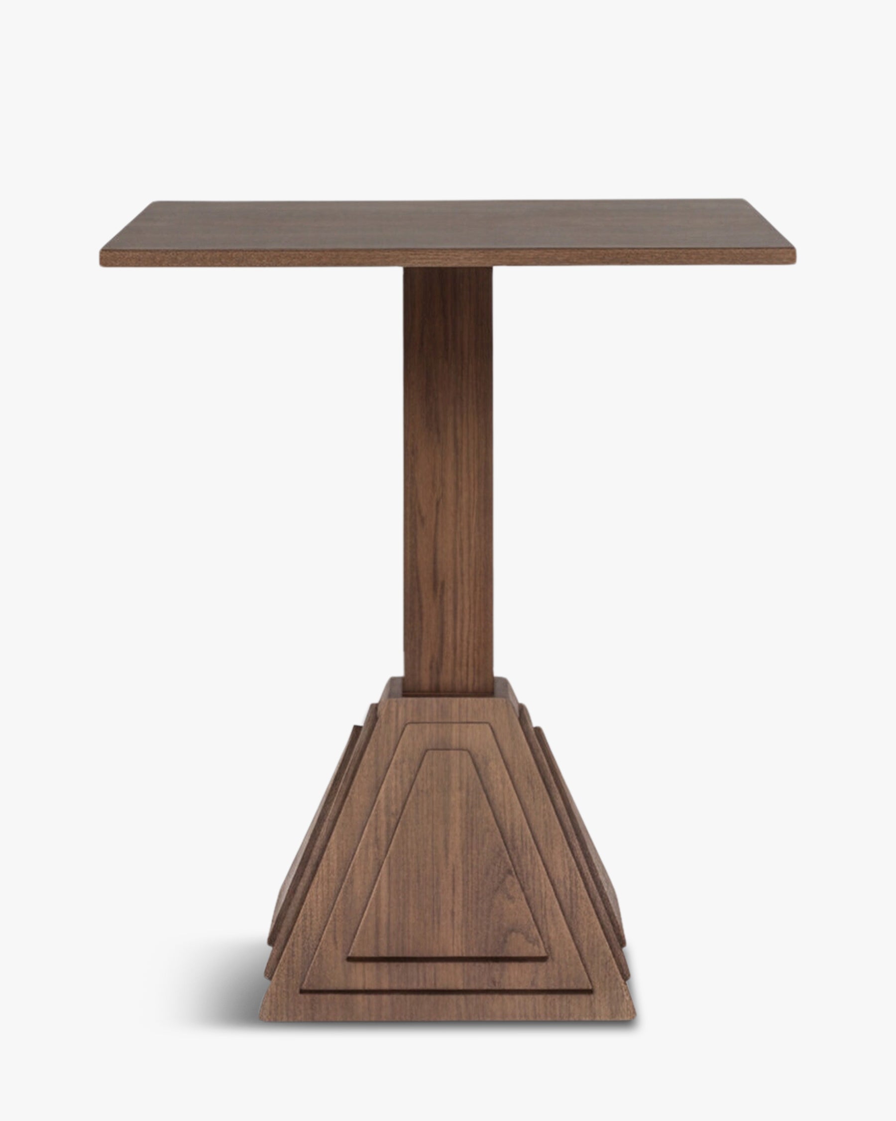 Table de bistrot Strata - NV GALLERY - bois de frêne teinté noyer - vue de face