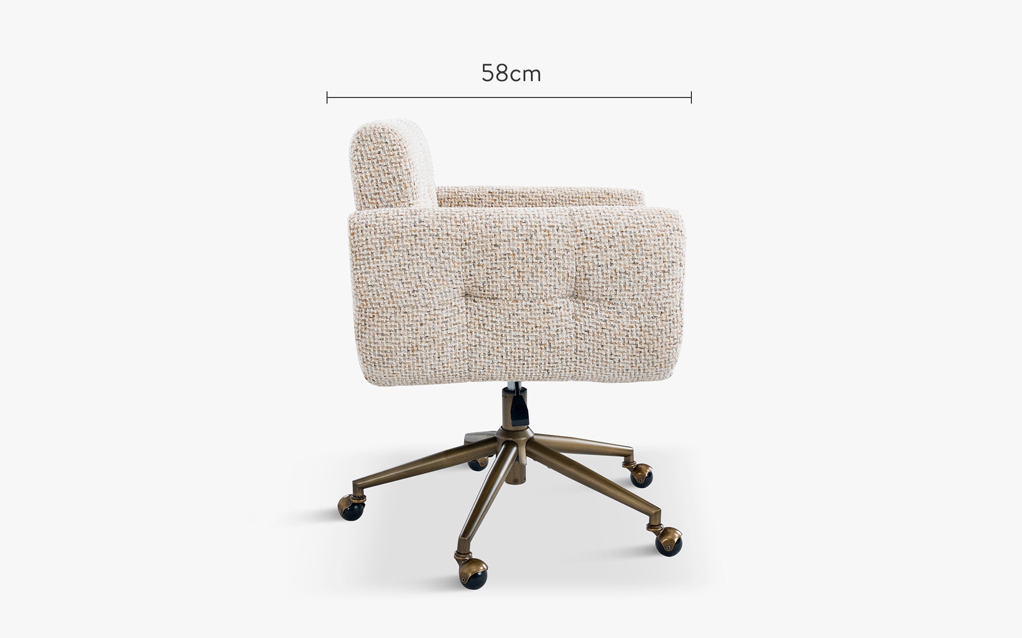 Office chair - Brown speckled tweed & gold metal - NV GALLERY