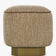 Pouf Alyss - NV GALLERY - tweed taupe sésame et bois bronze brossé - vue de face
