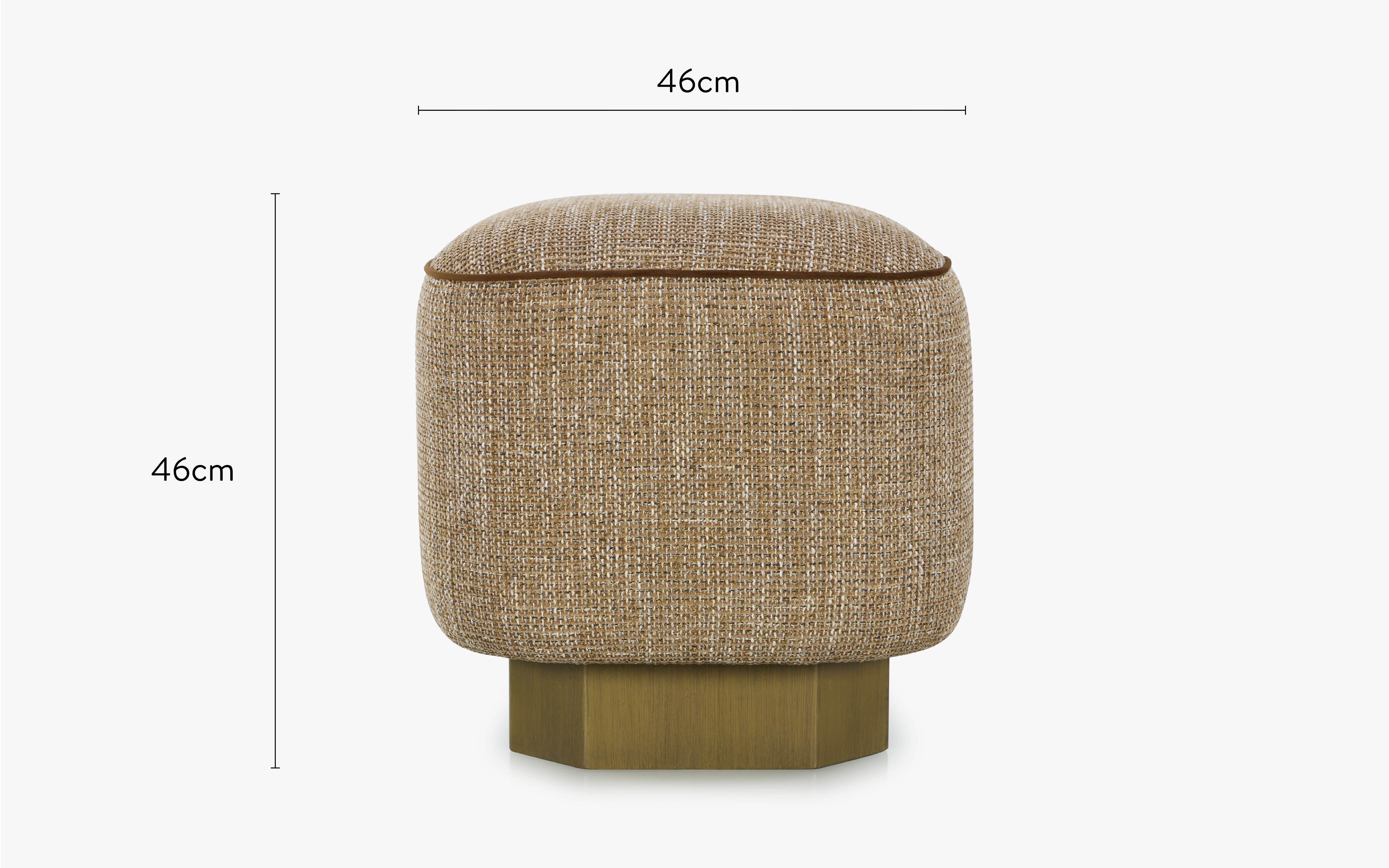 dimensions pouf alyss tweed taupe sésame - NV Gallery