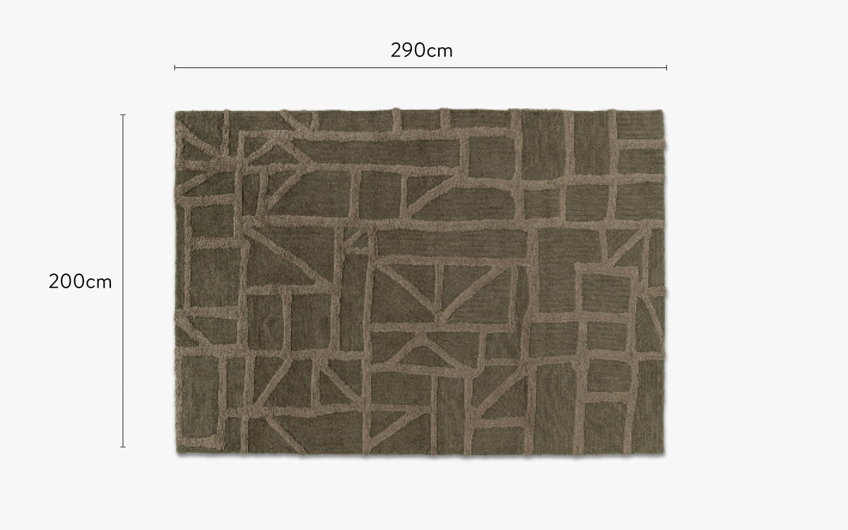 dimensions tapis design strato vert
